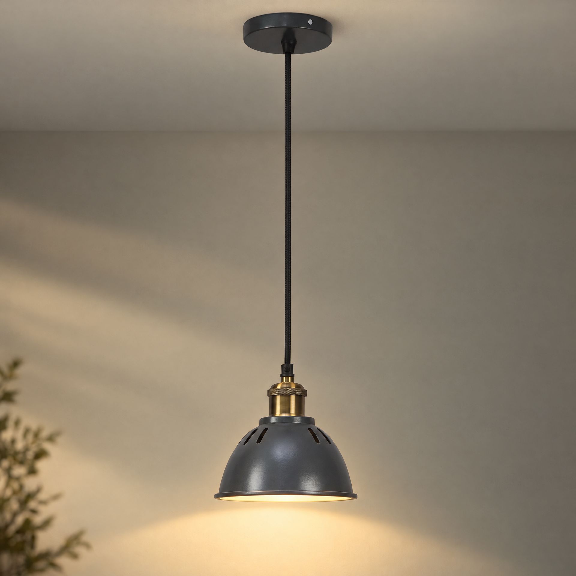 Livspace Ludwig Darnar Grey Metal Pendant Light | Grey