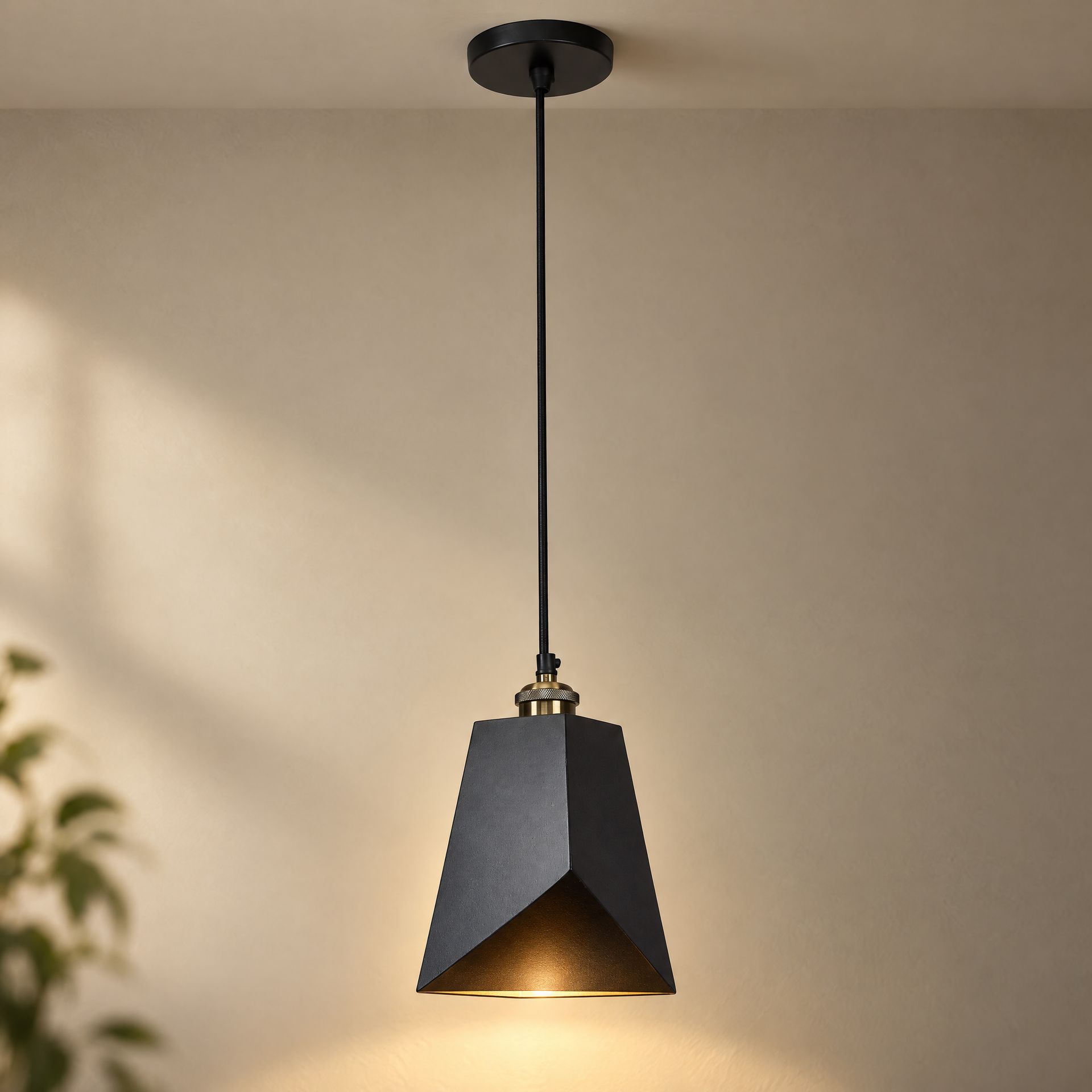 Livspace Maira Bonnelycke Black Metal Pendant Light | Black