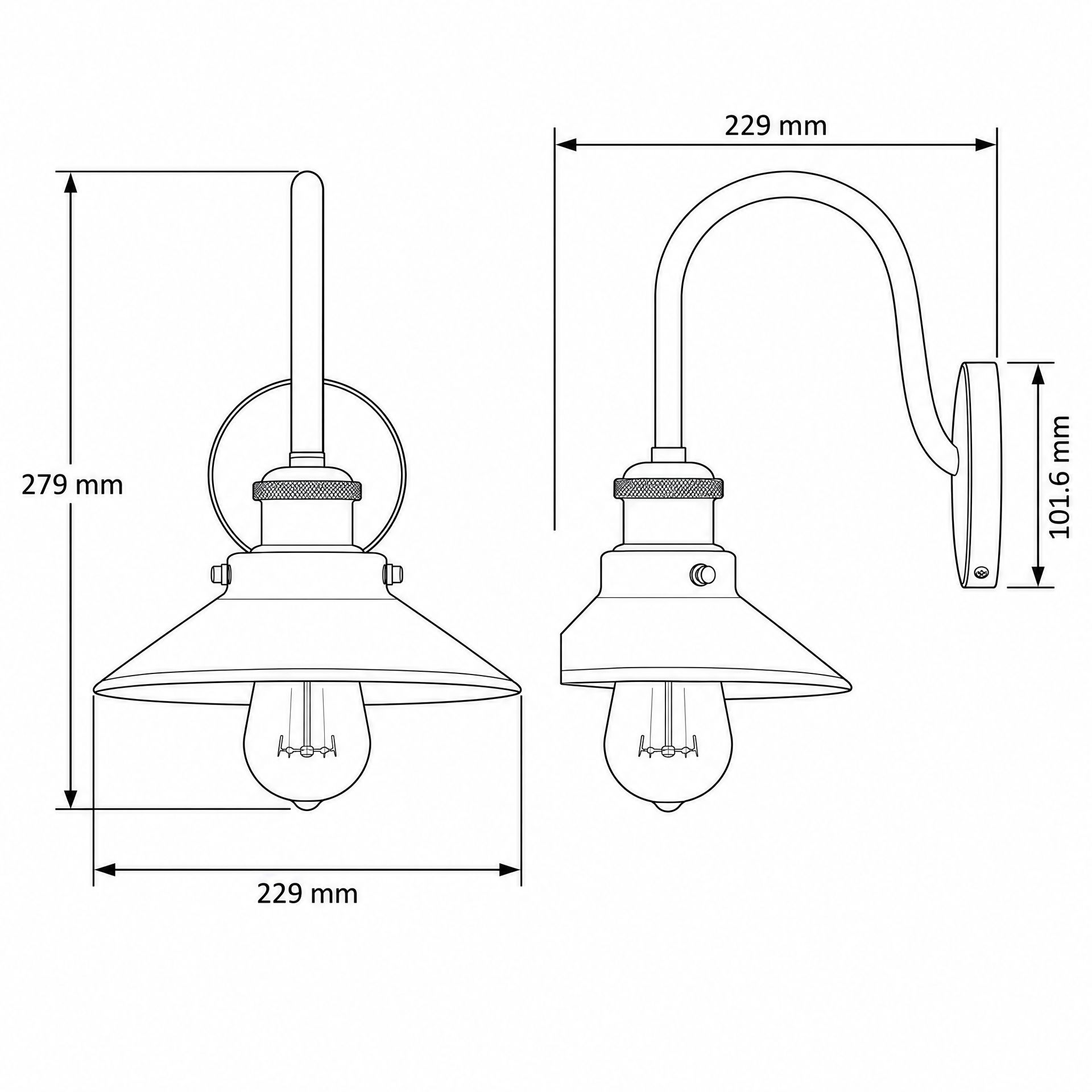 Livspace Matera Black Metal Wall Light | Black