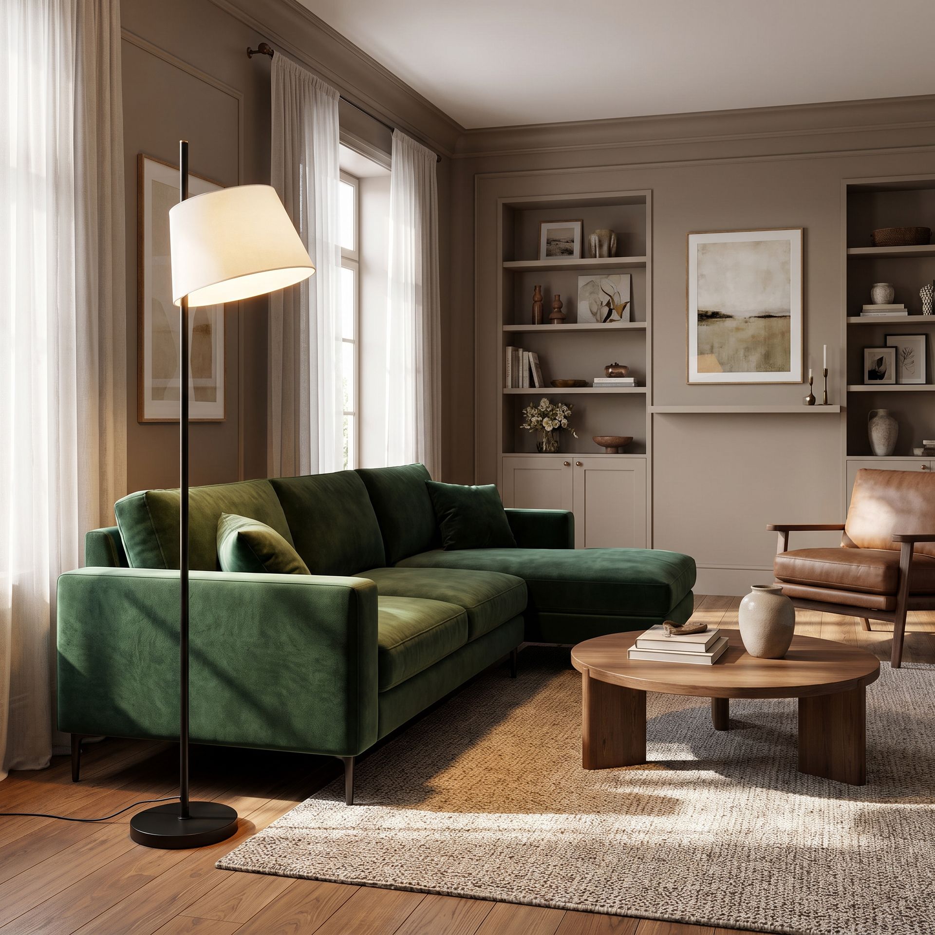 Livspace Nordic Black Metal Floor Lamps | Black Matt