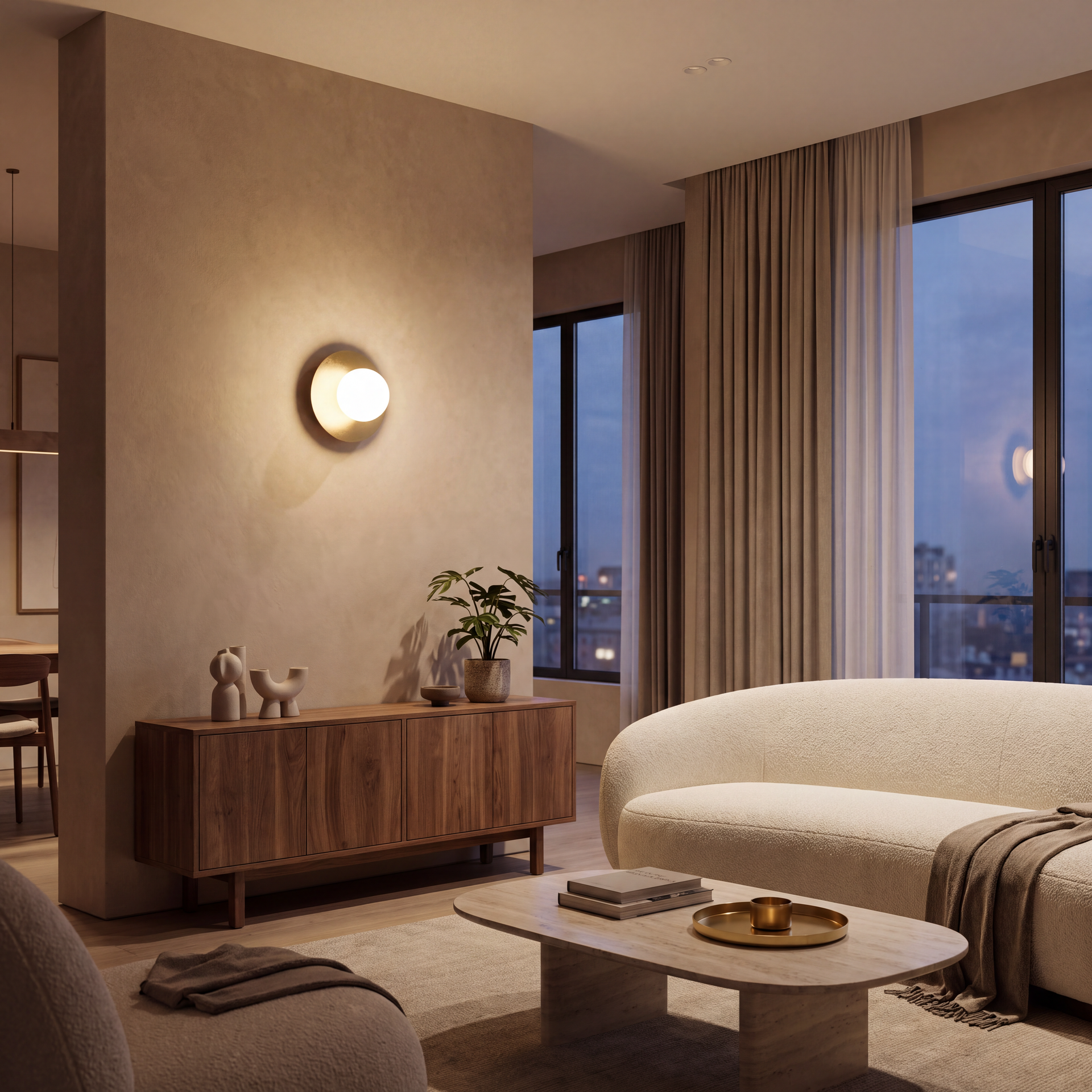 Livspace Orbis Disc Wall Wall Light | White + Gold