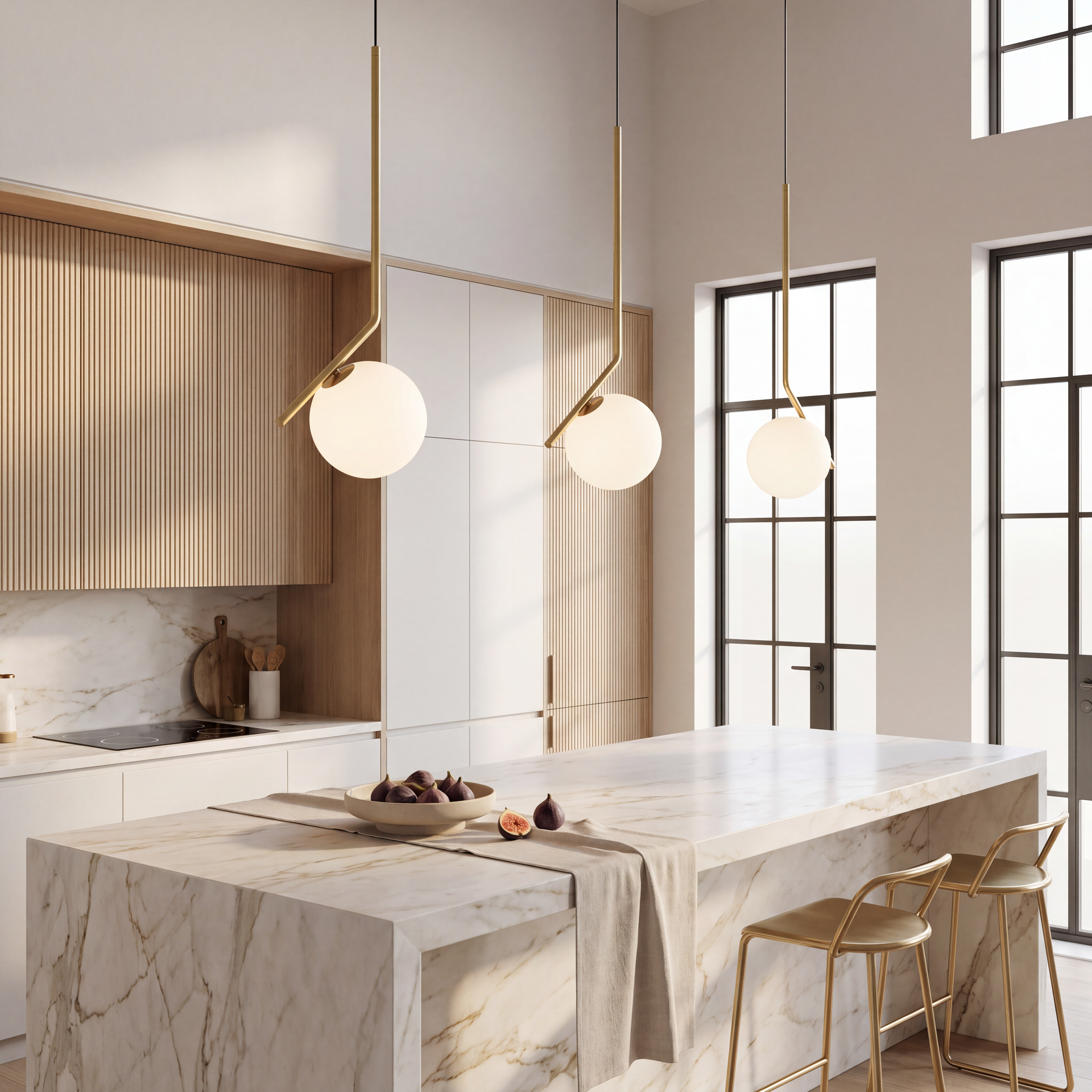 Livspace Orbis Elbow Pendant Pendant | White + Gold