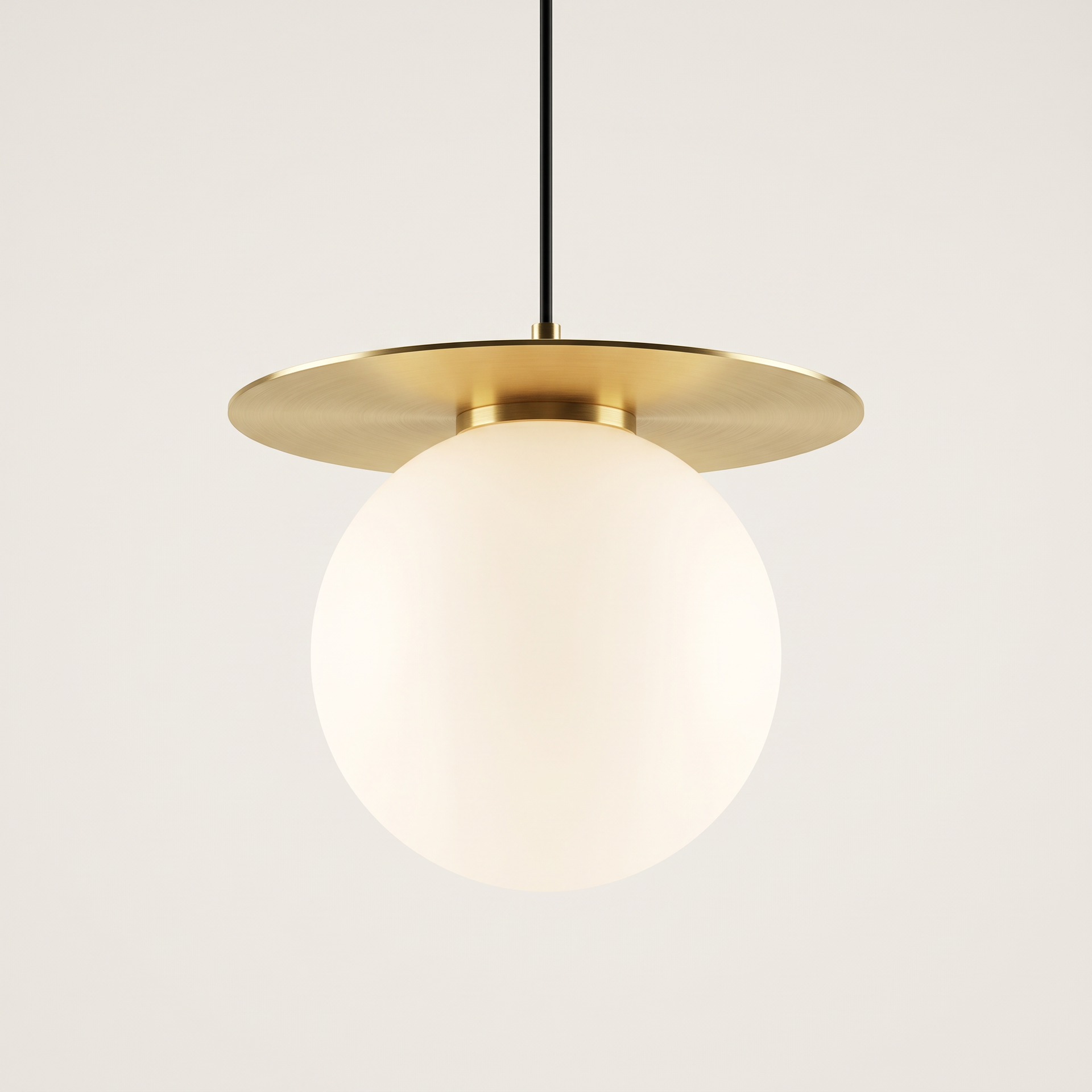 Livspace Orbis Pendant Disc Pendant | White + Gold