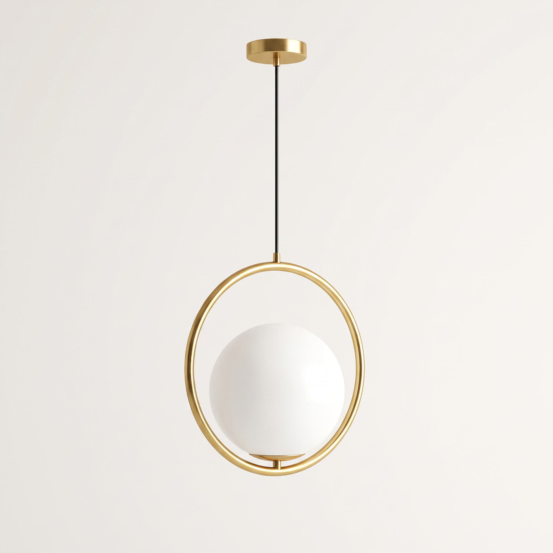 Livspace Orbis Ring Pendant Pendant | White + Gold
