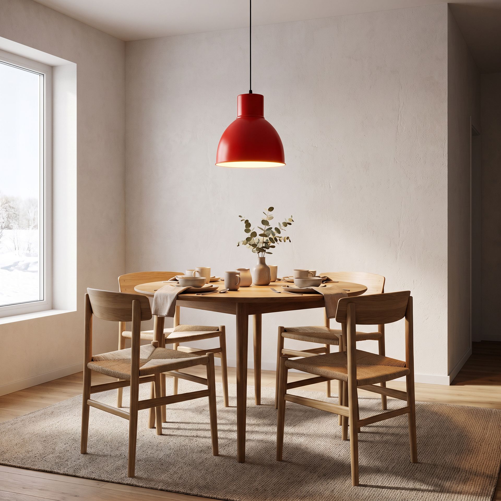 Livspace Otro Opi Red Metal Pendant Light | Orange
