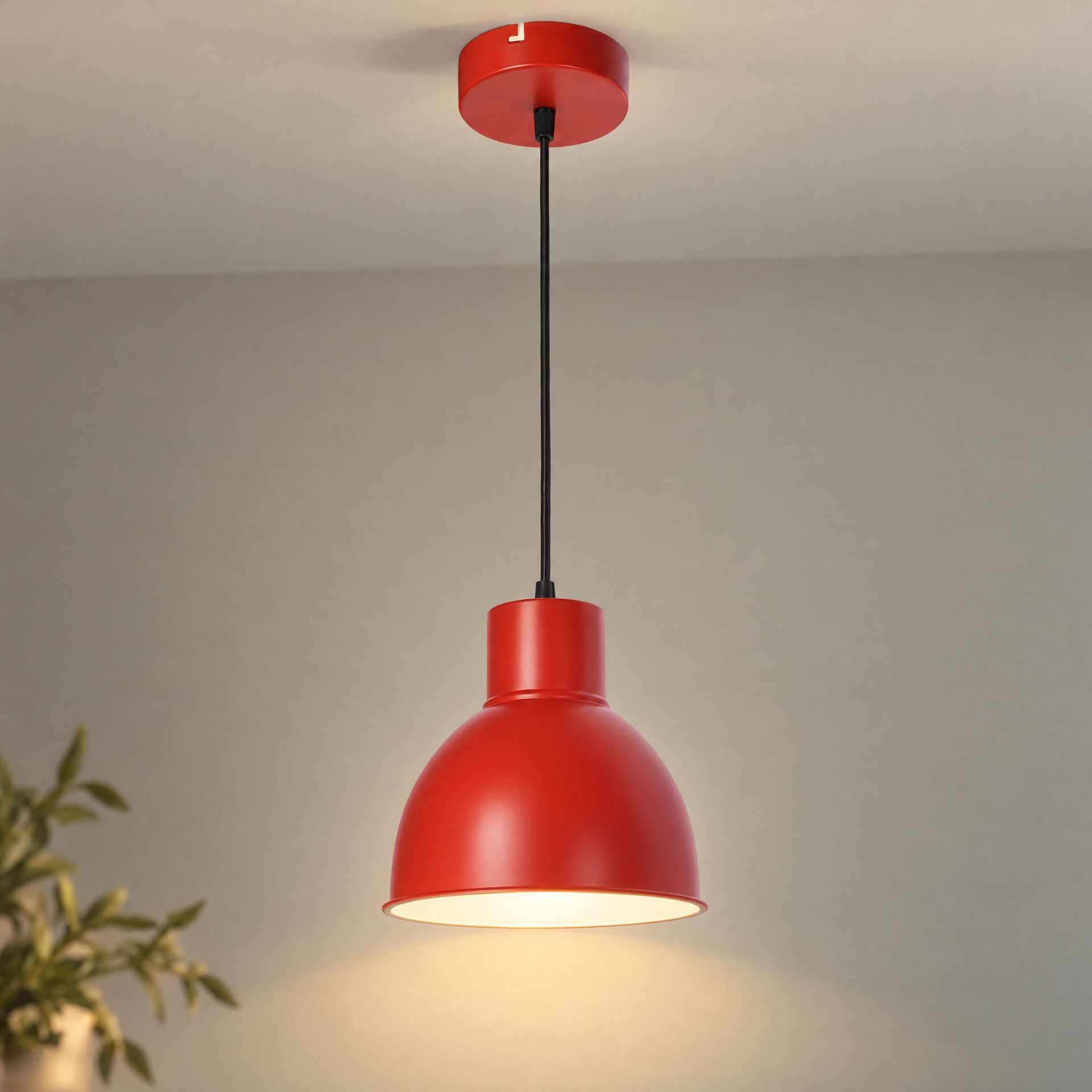Livspace Otro Opi Red Metal Pendant Light | Orange