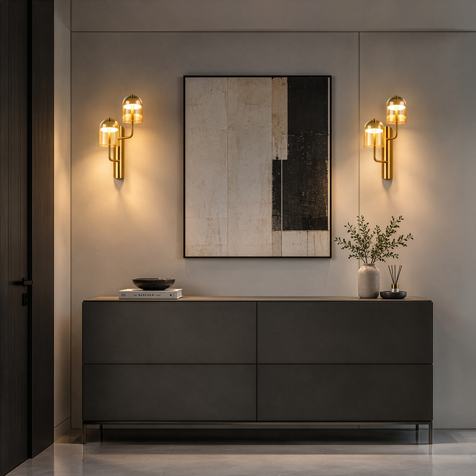 Livspace Peal Twin Wall Light | Gold + Amber