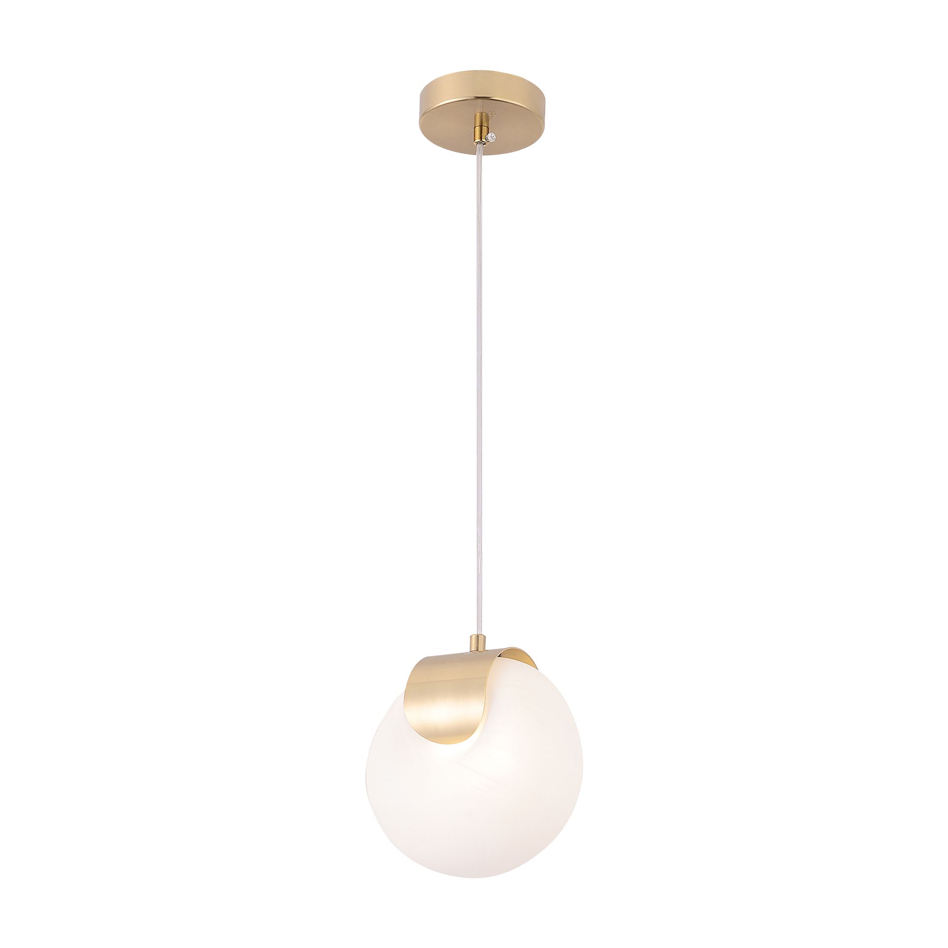 Livspace Pebble Pendant | White + Brass