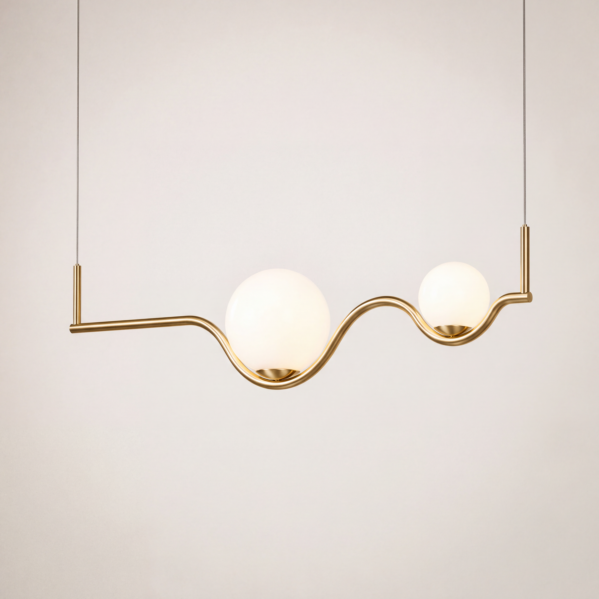 Livspace Perch 3 Head Chandelier | Brass