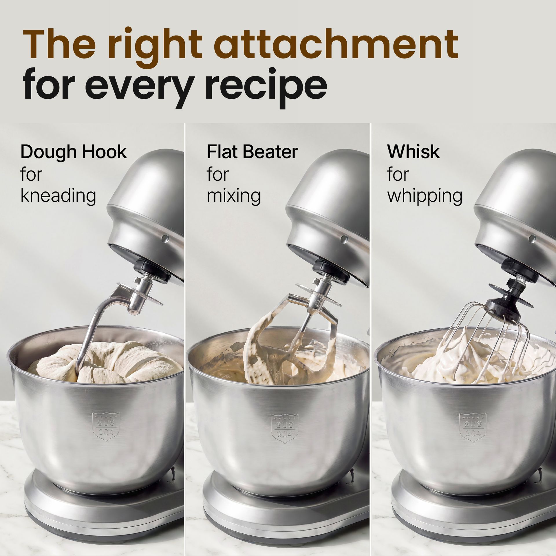 Livspace Stand Mixer with In-built Weight Scale 5 L - Metallic Grey