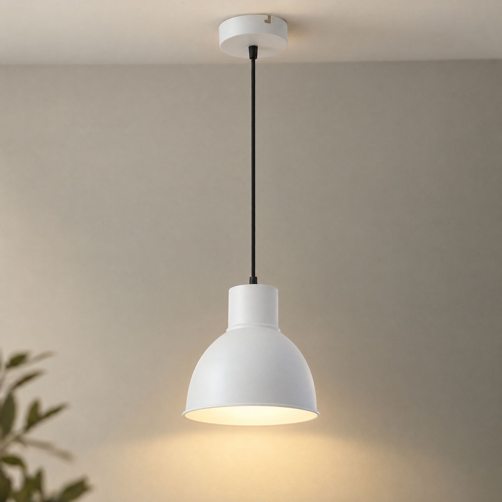 Livspace Stefan White Metal Pendant Light | White