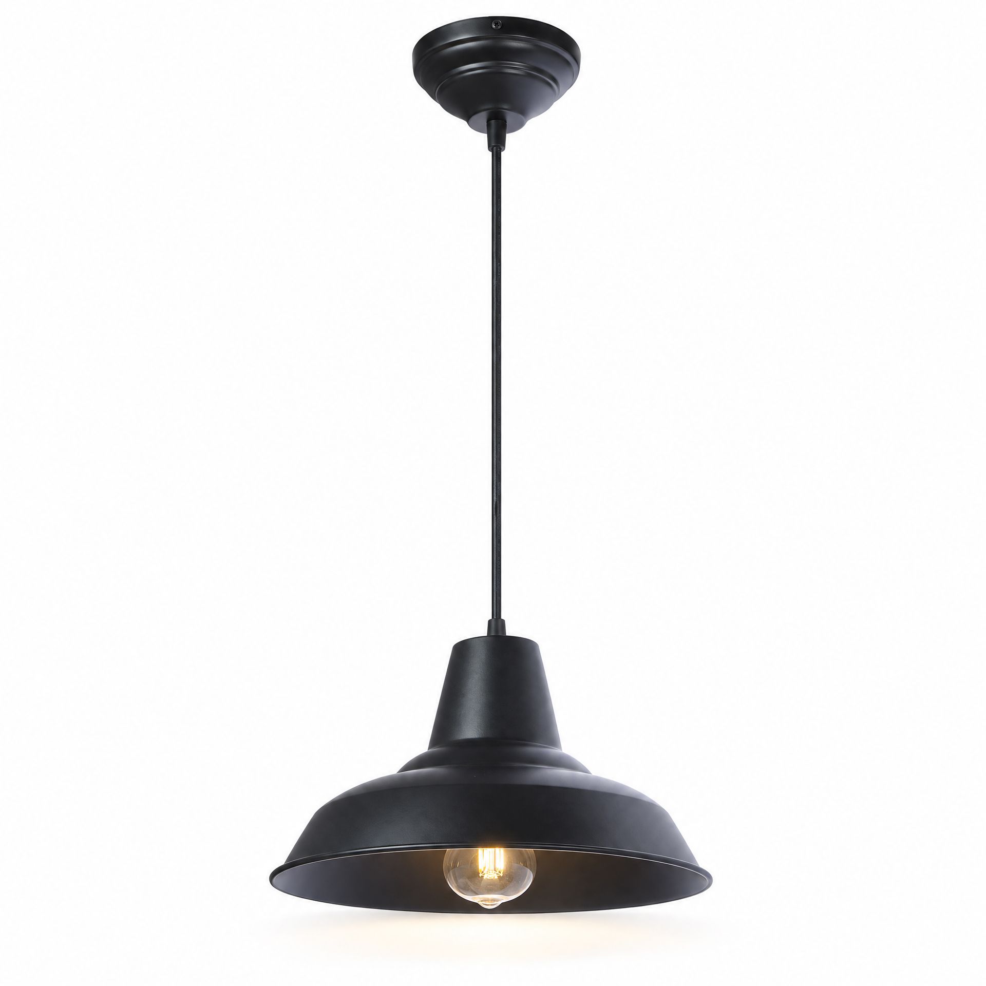 Livspace Stellar Opi Black Metal Pendant Light | Black