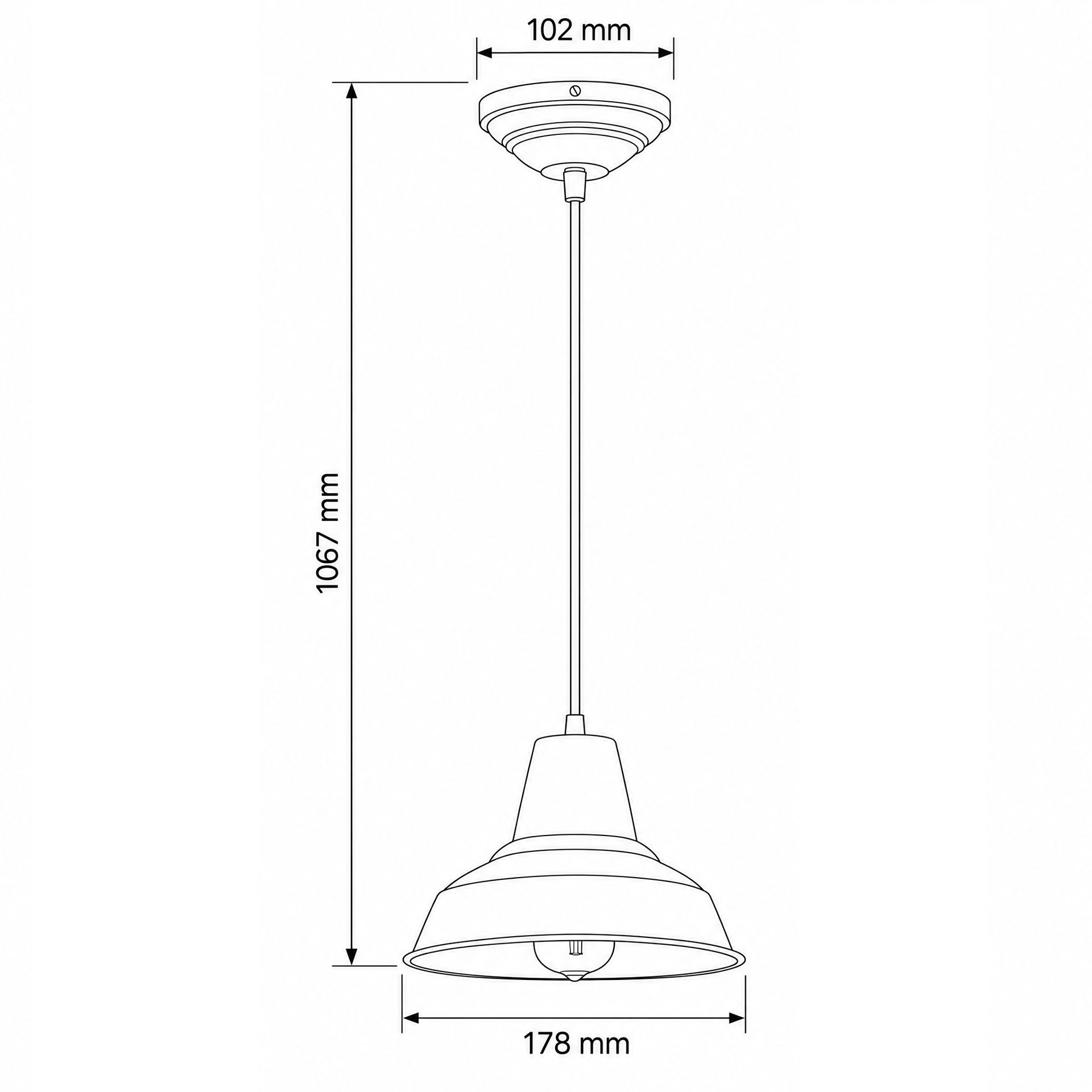 Livspace Stellar Opi Black Metal Pendant Light | Black