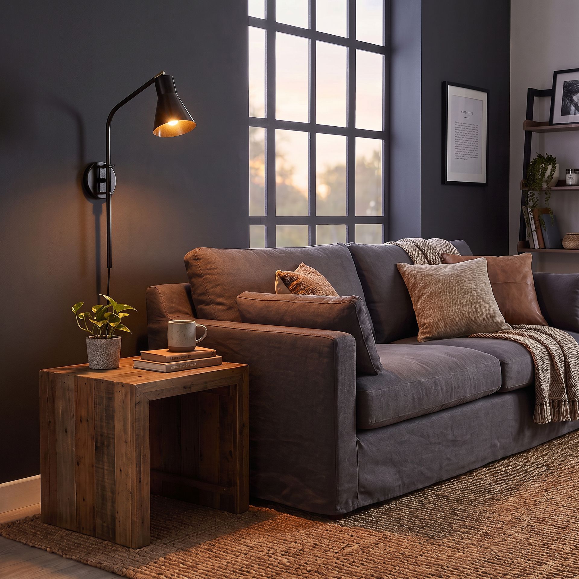 Livspace Taranto Black Metal Wall Light | Black