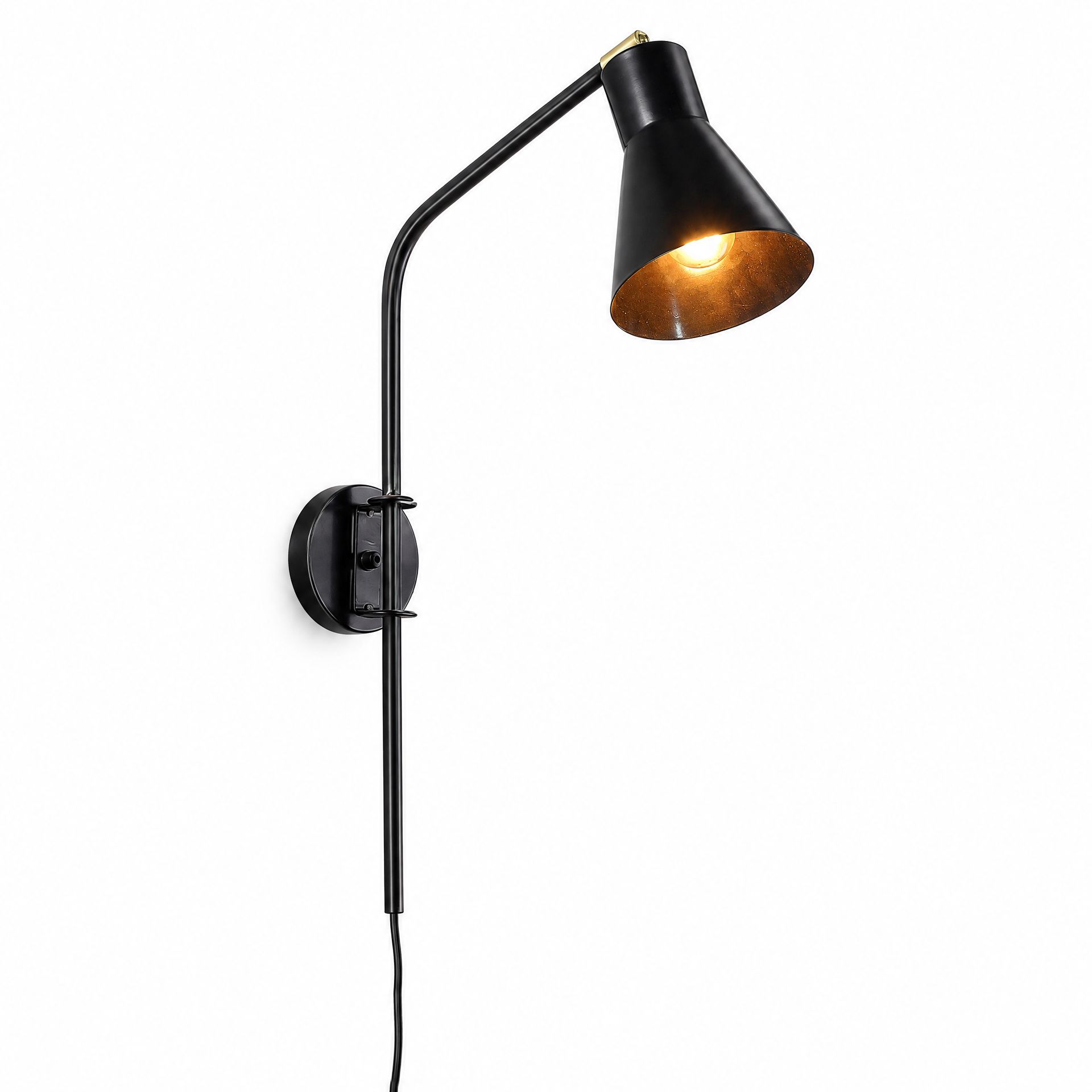 Livspace Taranto Black Metal Wall Light | Black