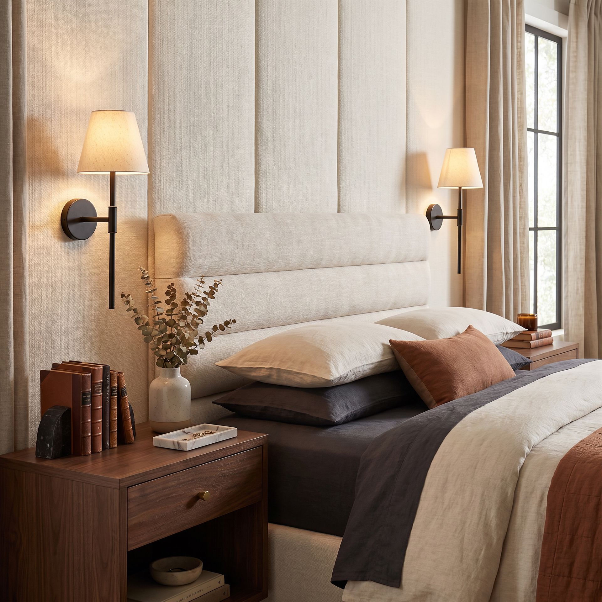 Livspace Tedder Wall Light | Matt Black