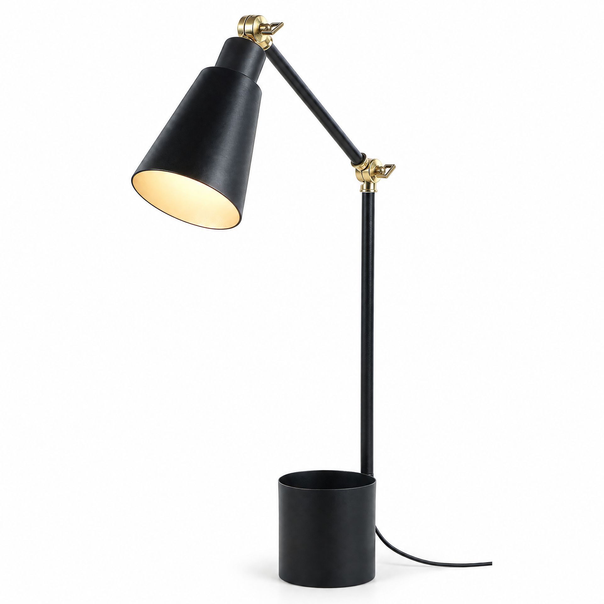 Livspace Toby Black With Metal Base Study Lamp | Black