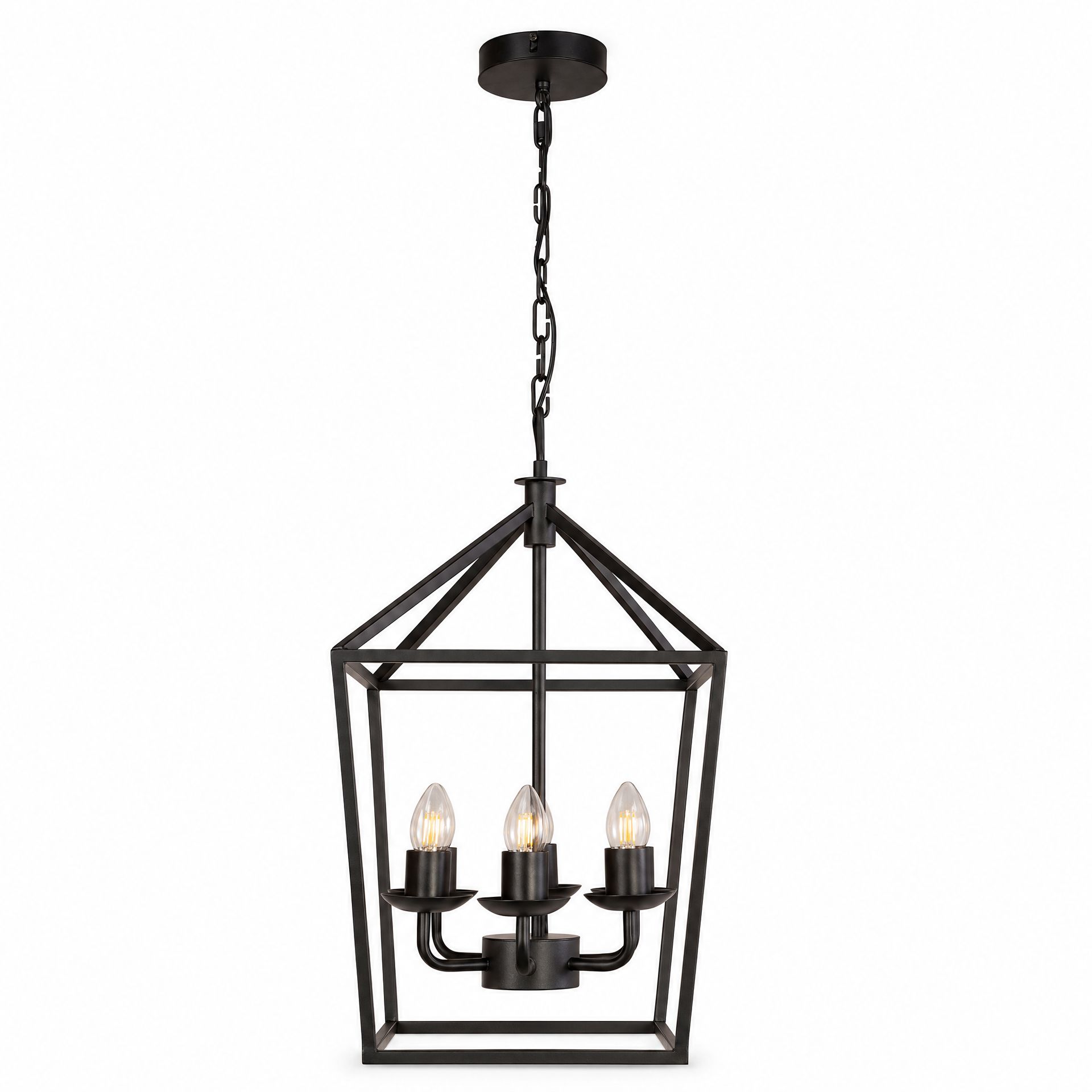 Livspace Velsa 6 Lt 6 Head Chandelier | Matt Black