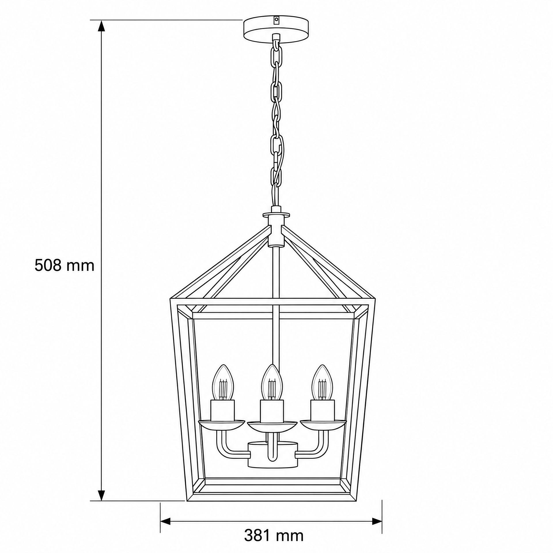 Livspace Velsa 6 Lt 6 Head Chandelier | Matt Black