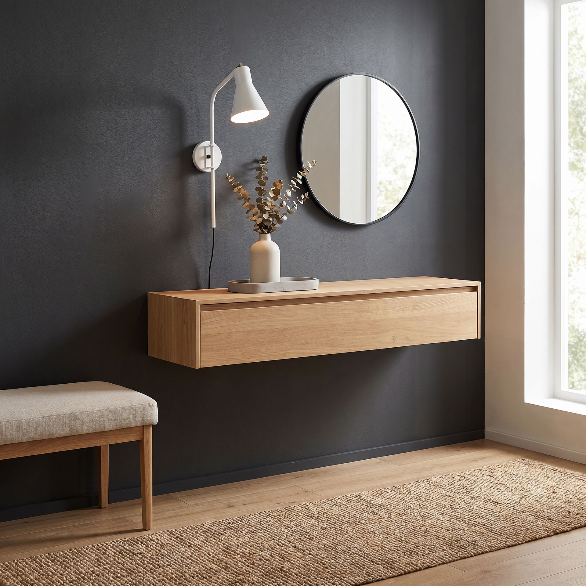 Livspace Victoria White Metal Wall Light | White