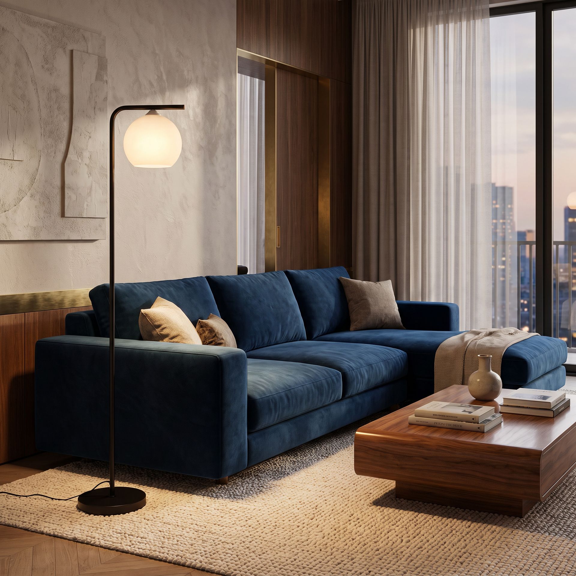 Livspace Walkford Black Metal Floor Lamps | Black Matt
