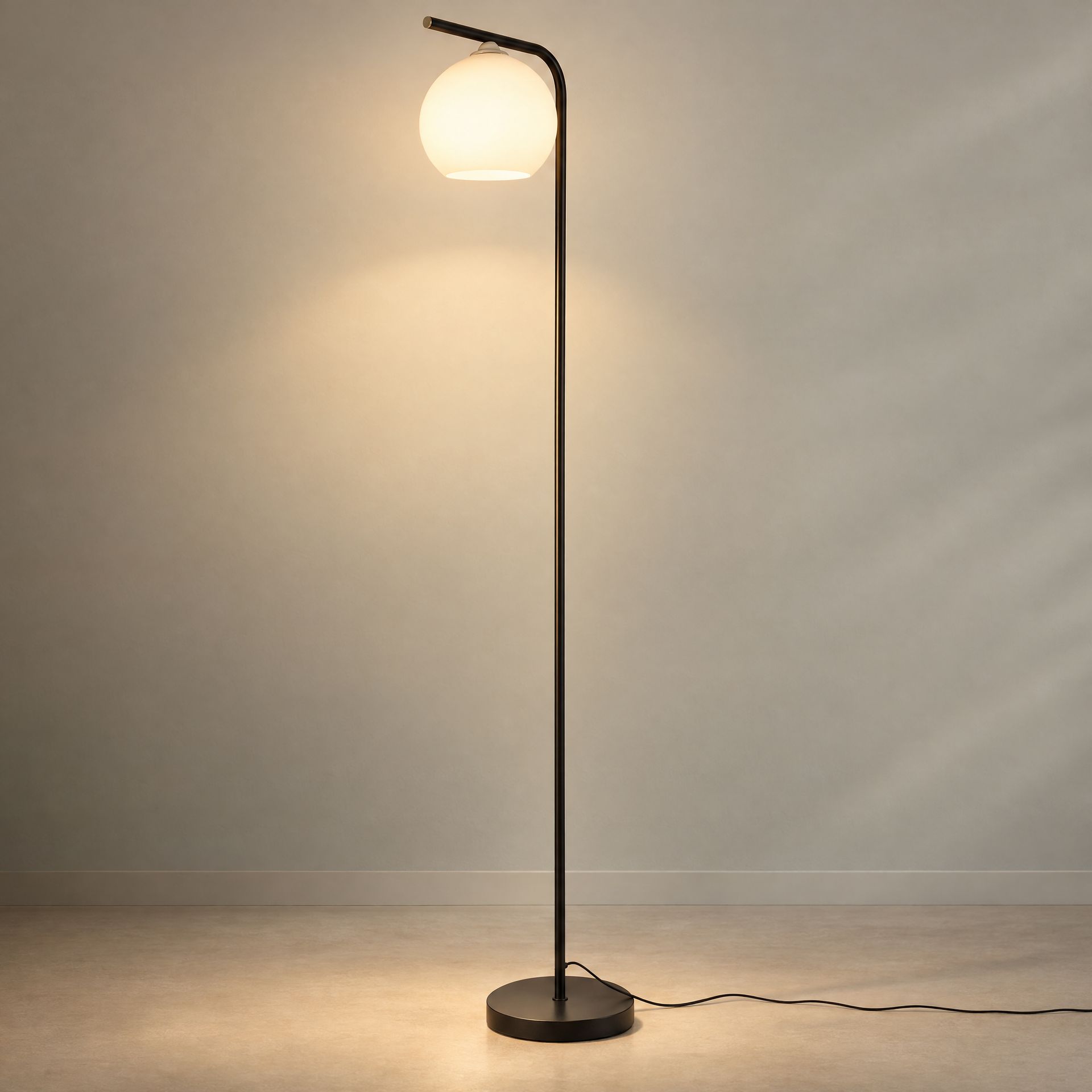 Livspace Walkford Black Metal Floor Lamps | Black Matt