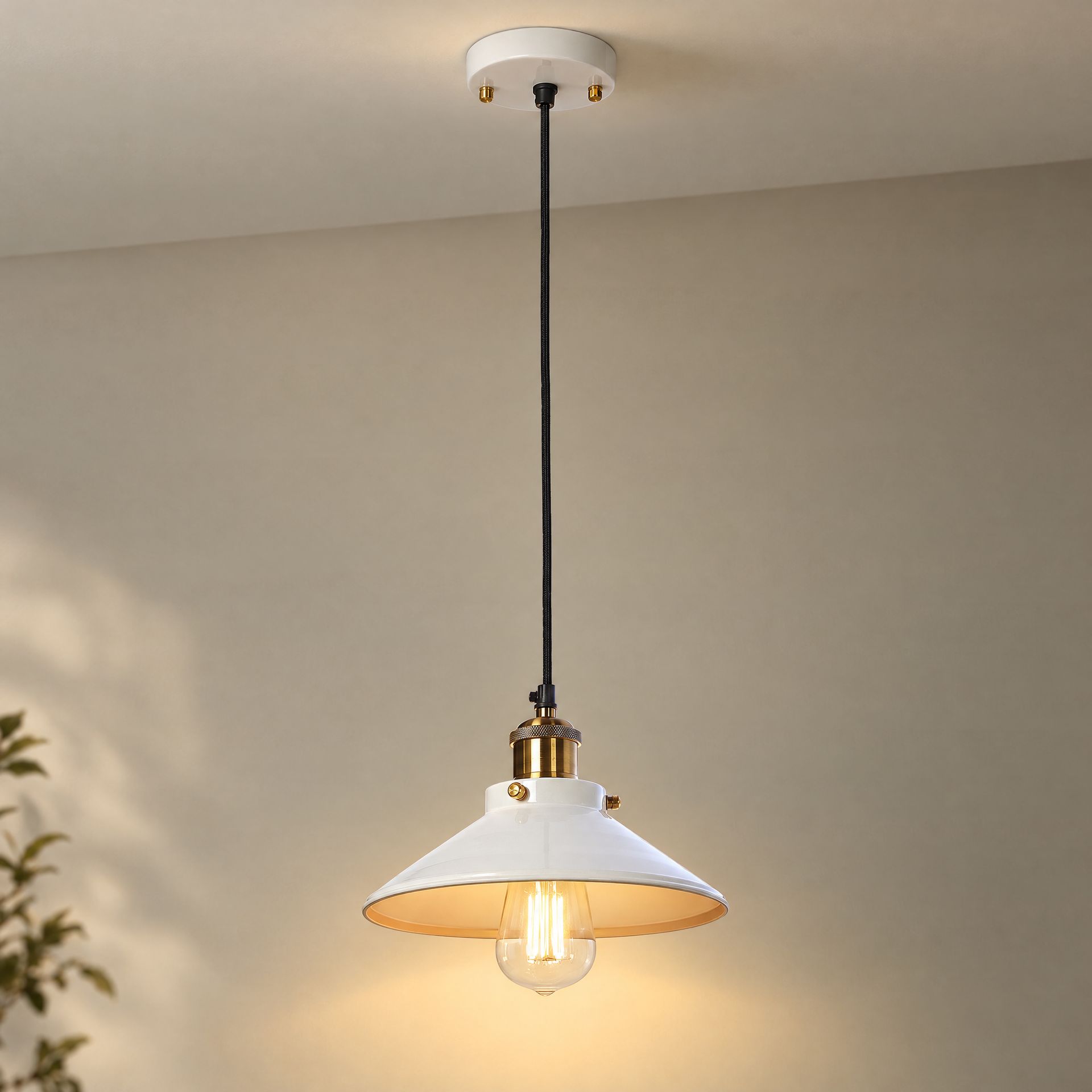 Livspace Zalto Nora White Metal Pendant Light | White