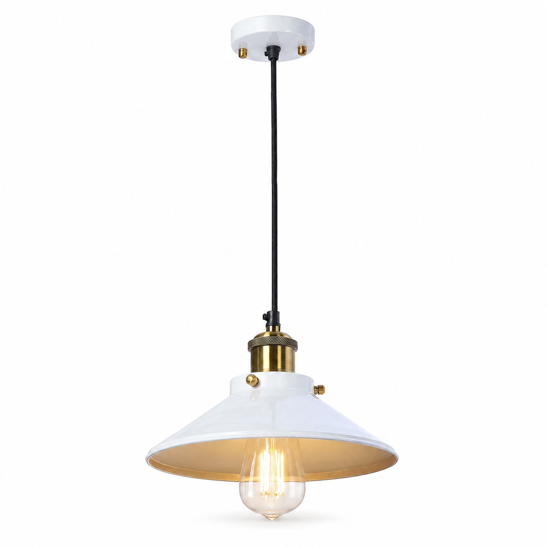Livspace Zalto Nora White Metal Pendant Light | White