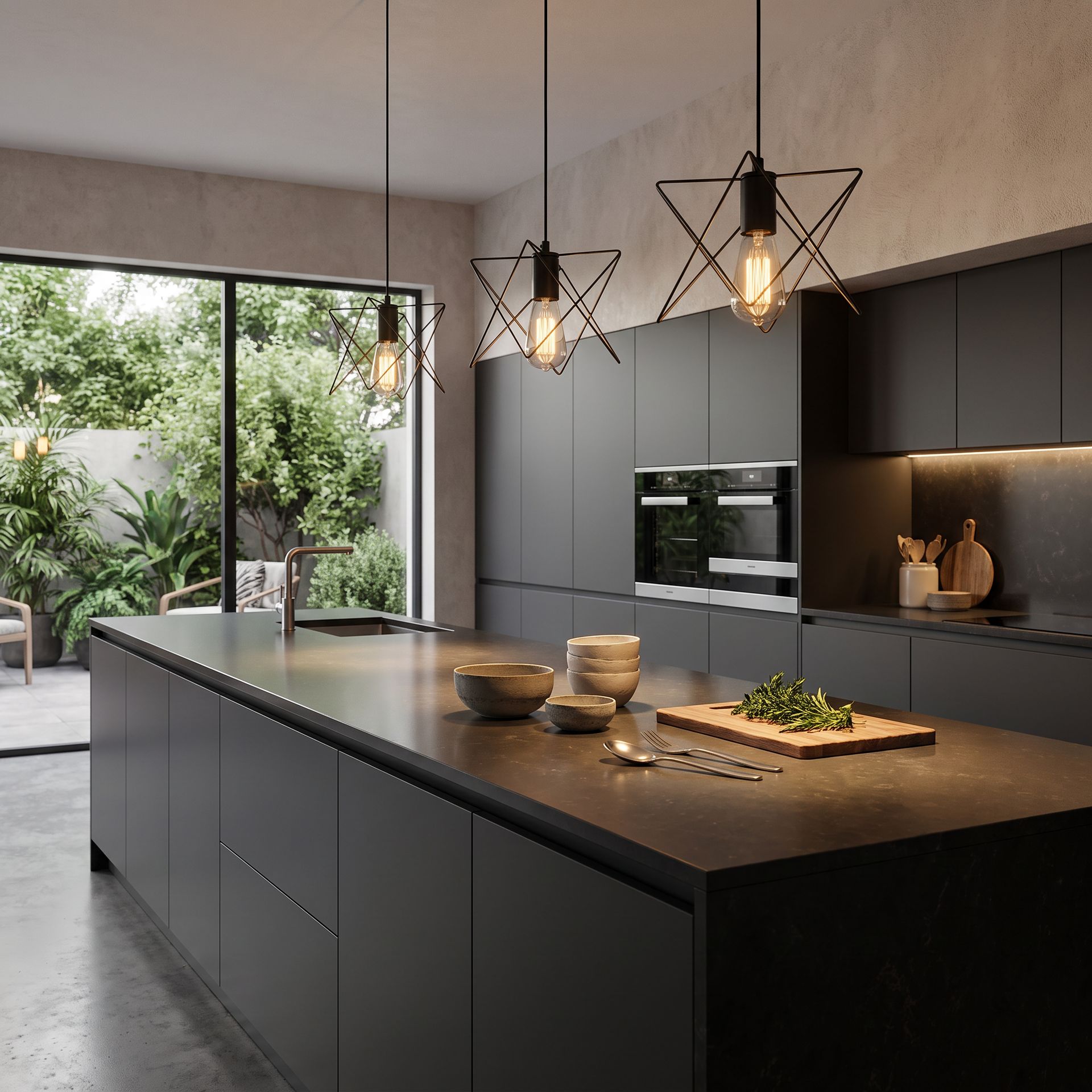Livspace Ziva Nordic Black Metal Pendant Light | Black