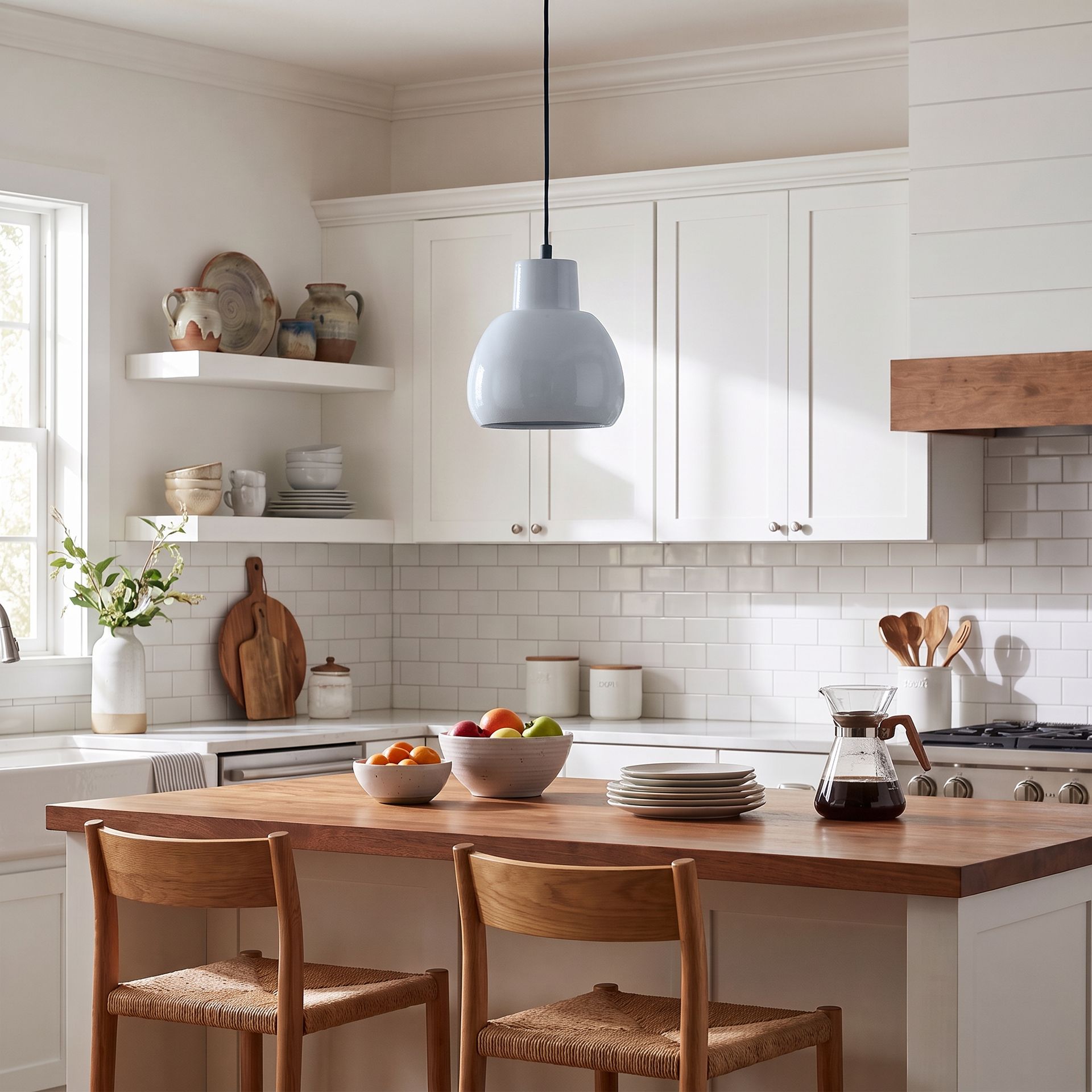 Livspace Zulia Apple White Metal Pendant Light | White