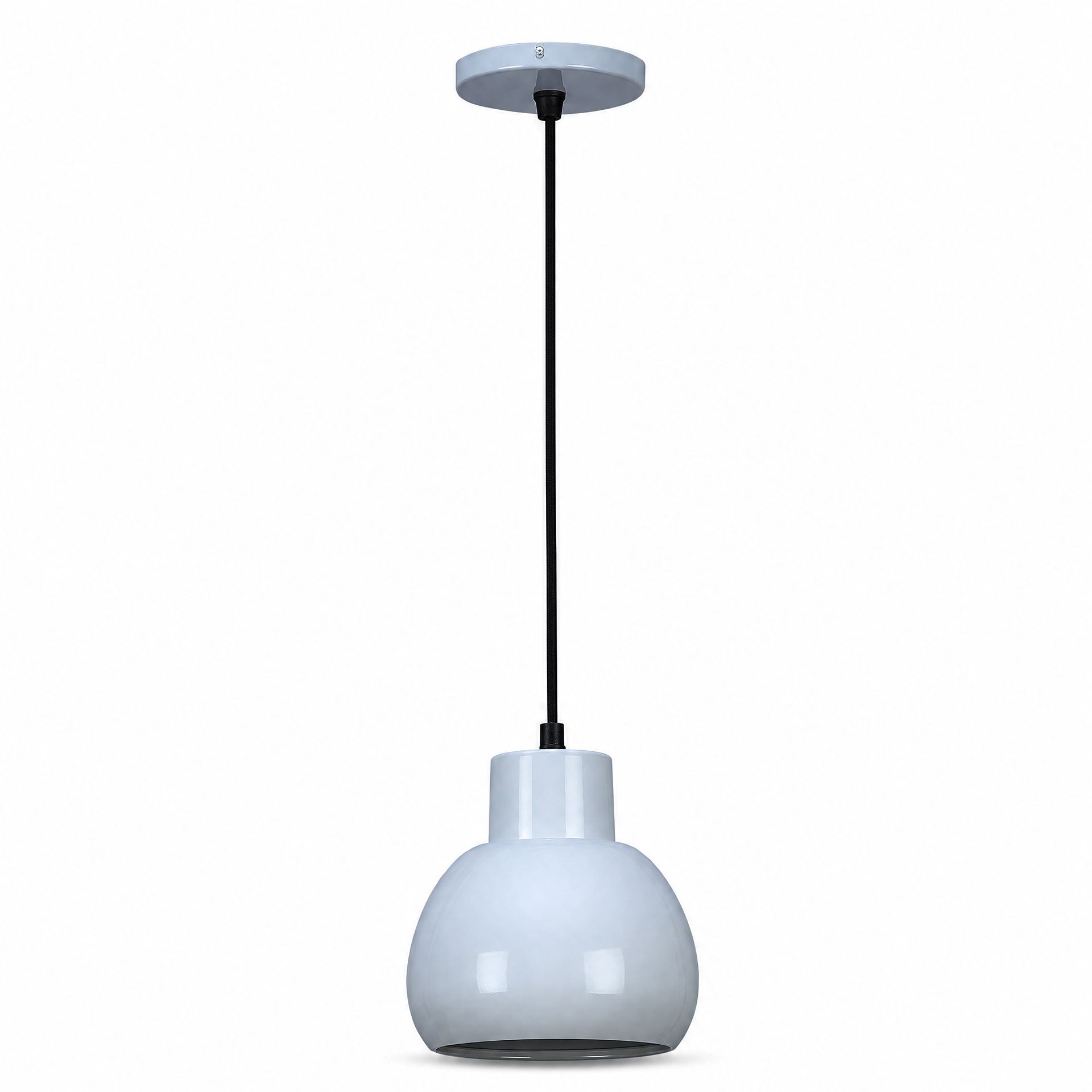 Livspace Zulia Apple White Metal Pendant Light | White