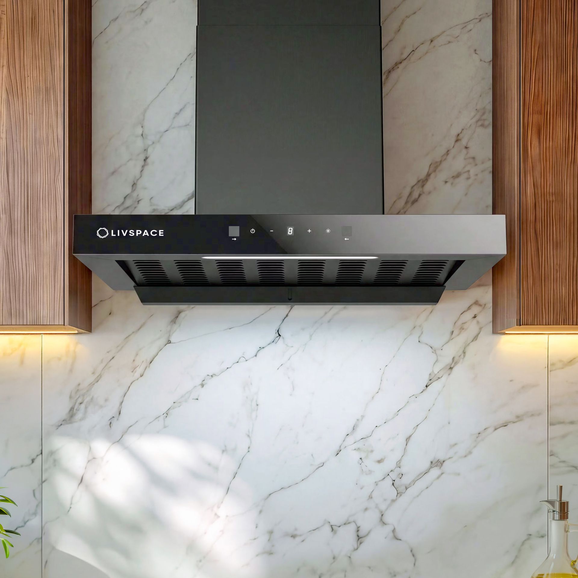 Optima 60 cm T-Shaped Chimney | Ducted 1200 m3/h Suction | Auto Clean