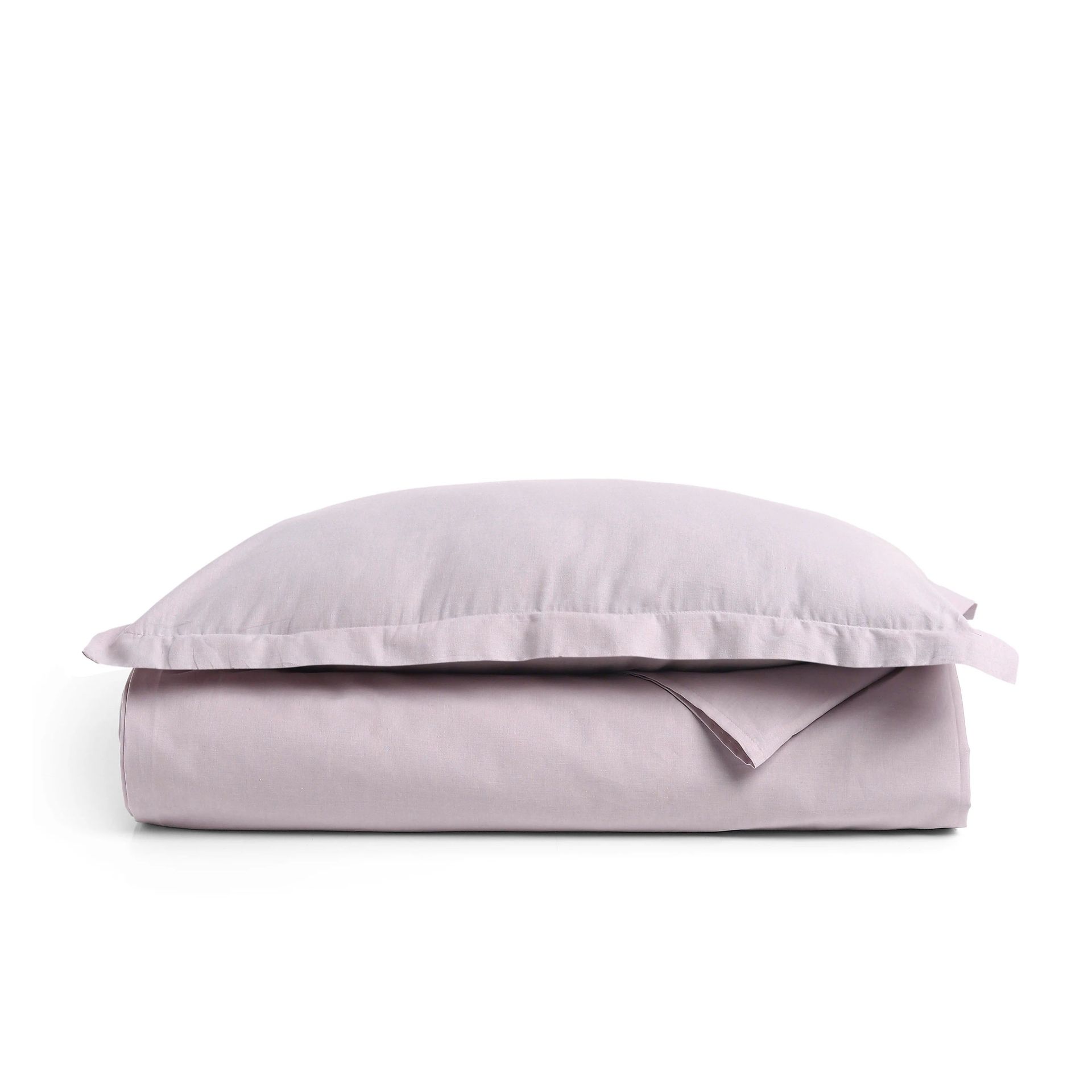 Solid Dyed 144 TC 100% Cotton Grey Lavender Single Bedsheet Set | Paleto