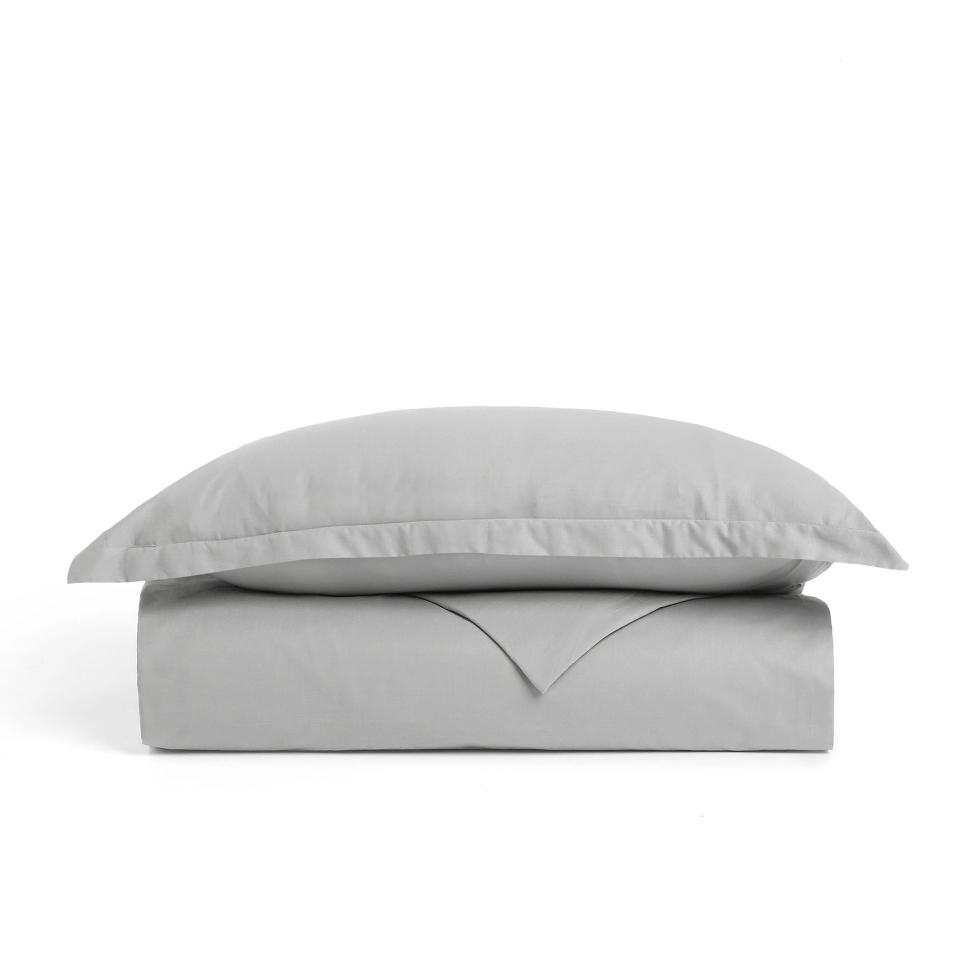 Solid Dyed 144 TC 100% Cotton Grey Single Bedsheet Set | Paleto