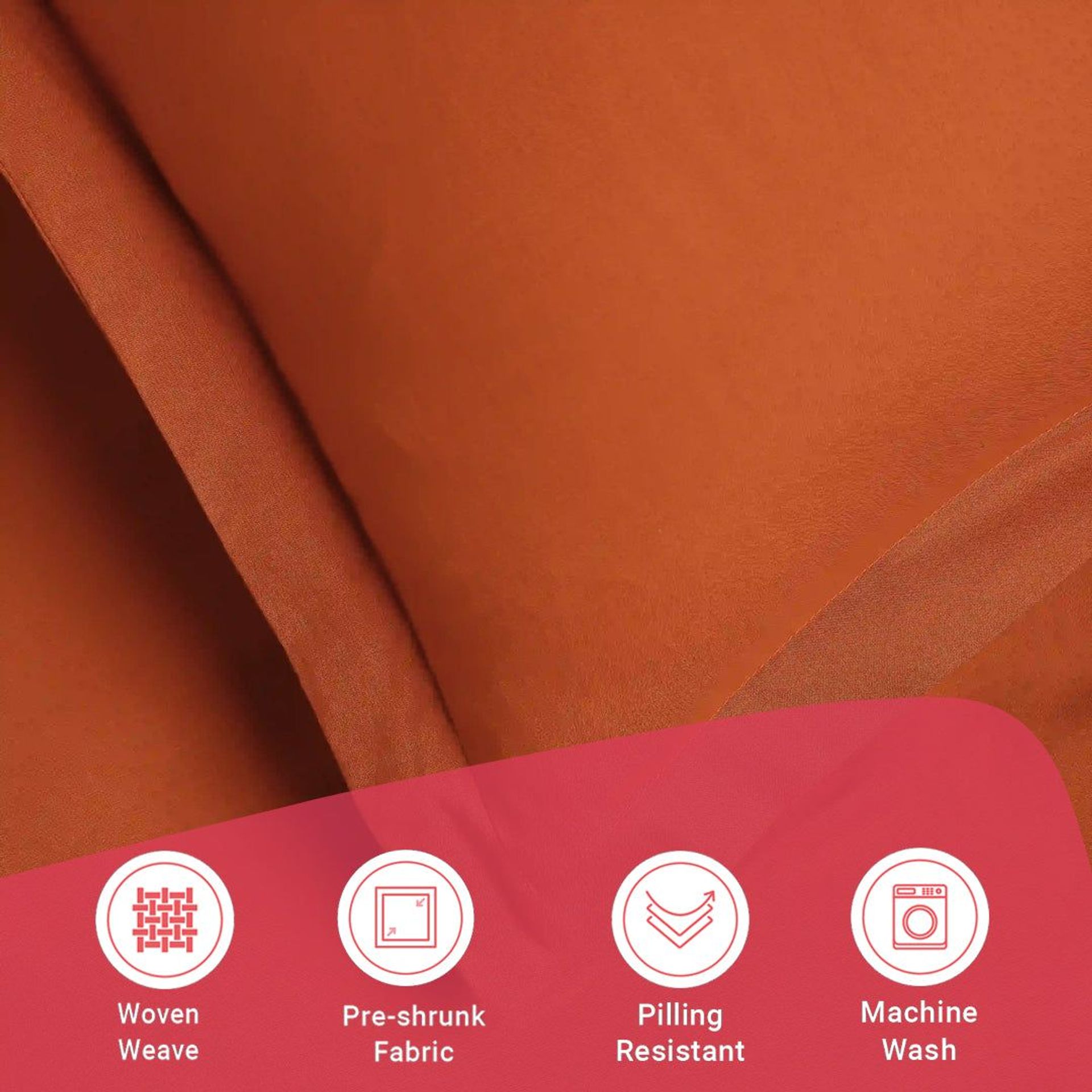 Solid Dyed 144 TC 100% Cotton Rust Super King Bedsheet Set | Paleto