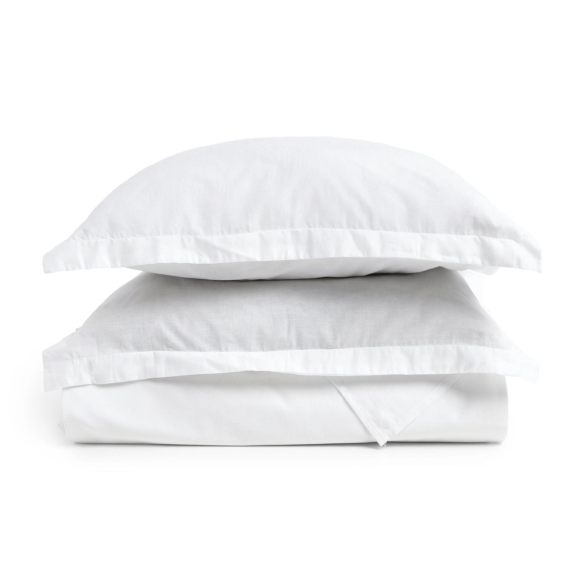 Solid Dyed 144 TC 100% Cotton White Double Bedsheet Set | Paleto