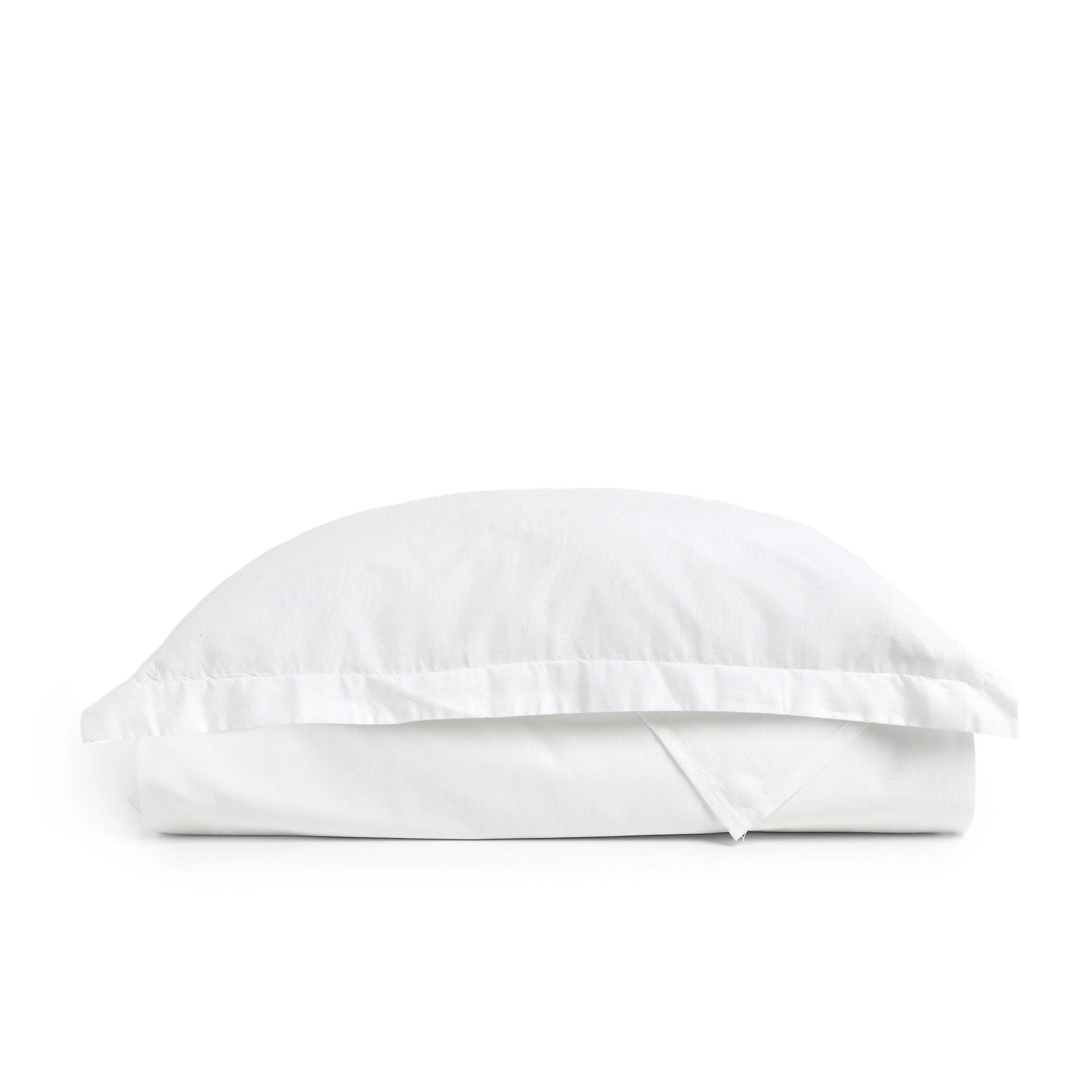 Solid Dyed 144 TC 100% Cotton White Single Bedsheet Set | Paleto