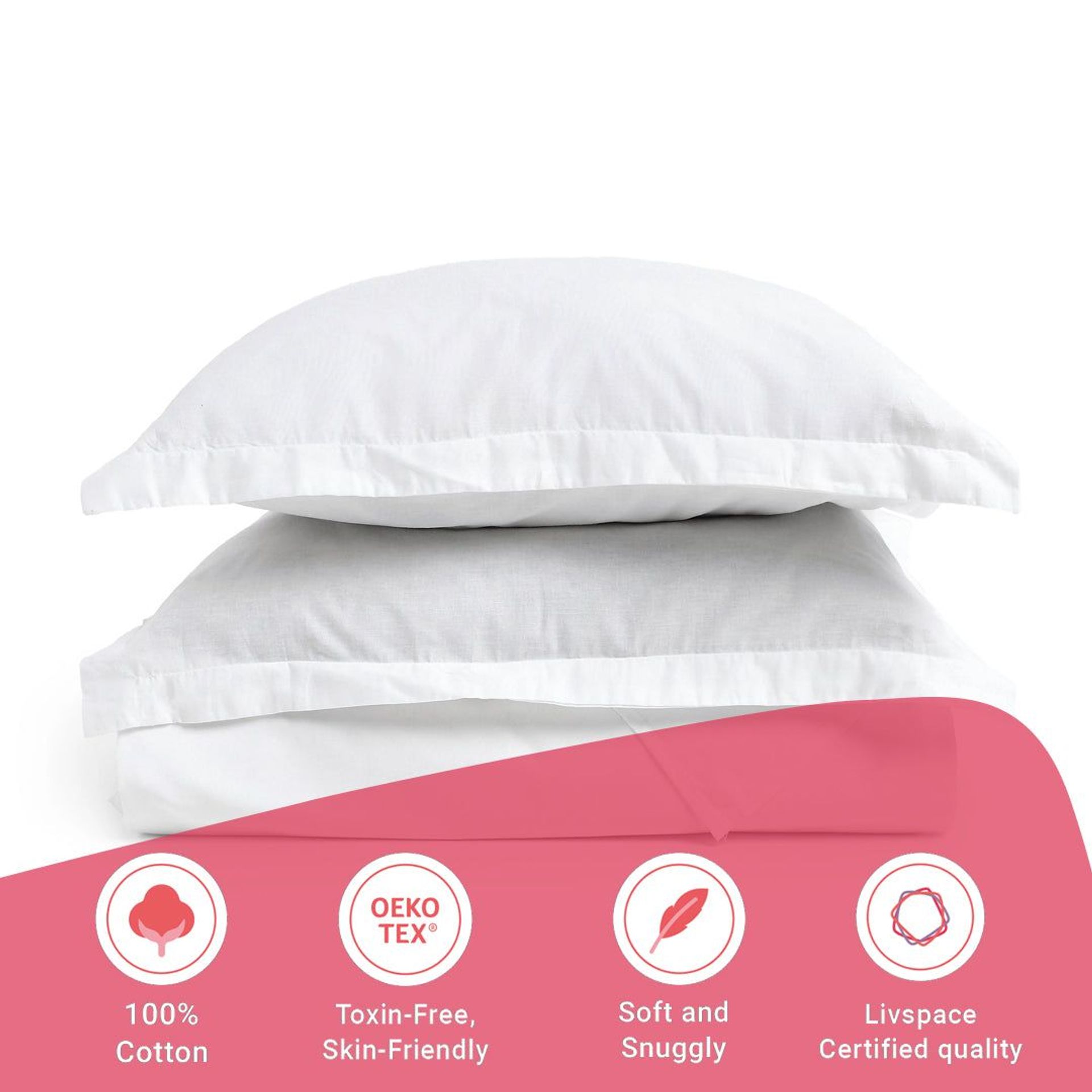 Solid Dyed 144 TC 100% Cotton White Super King Bedsheet Set | Paleto