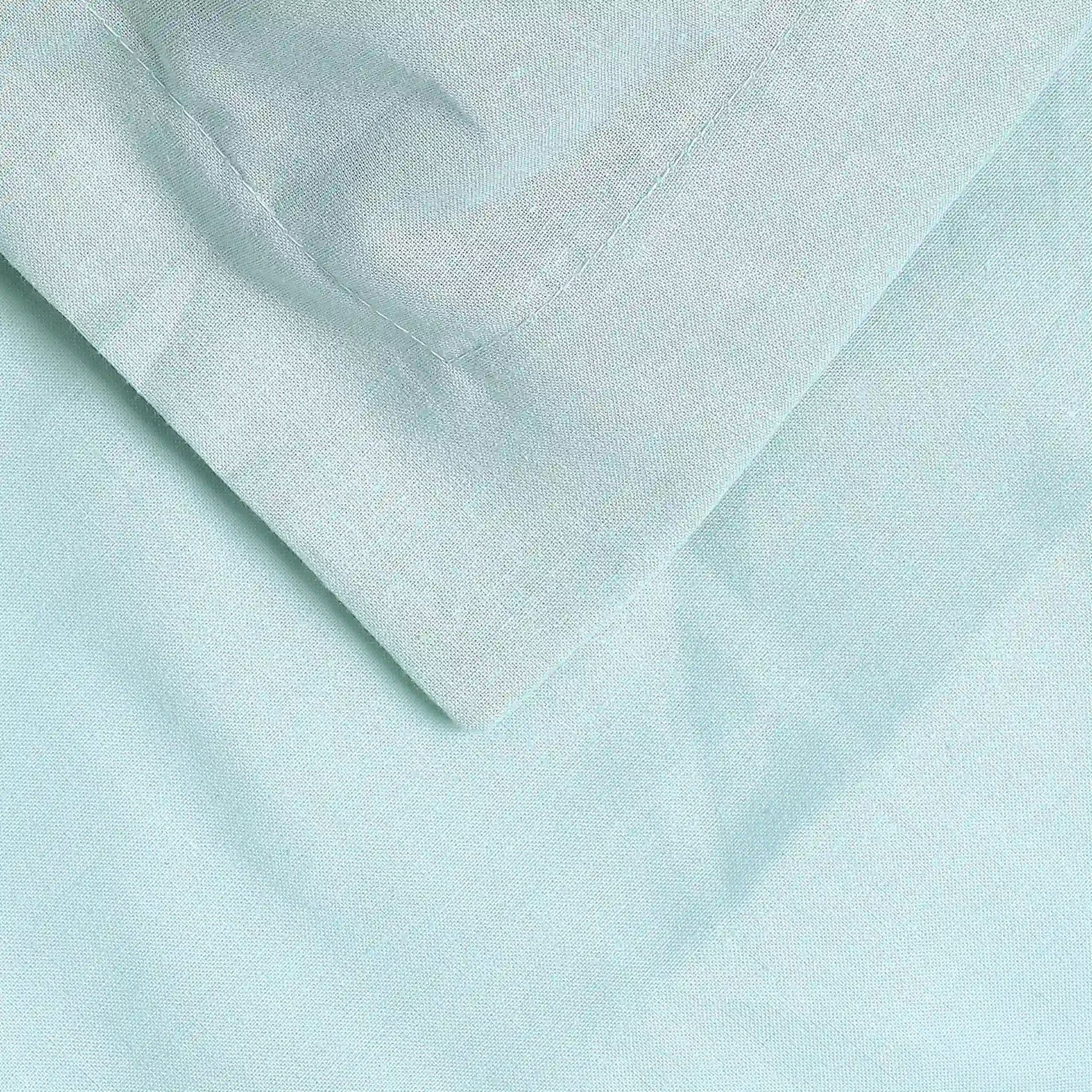 Solid Dyed 144 TC 100% Cotton Blue Sky King Fitted Sheet Set | Paleto