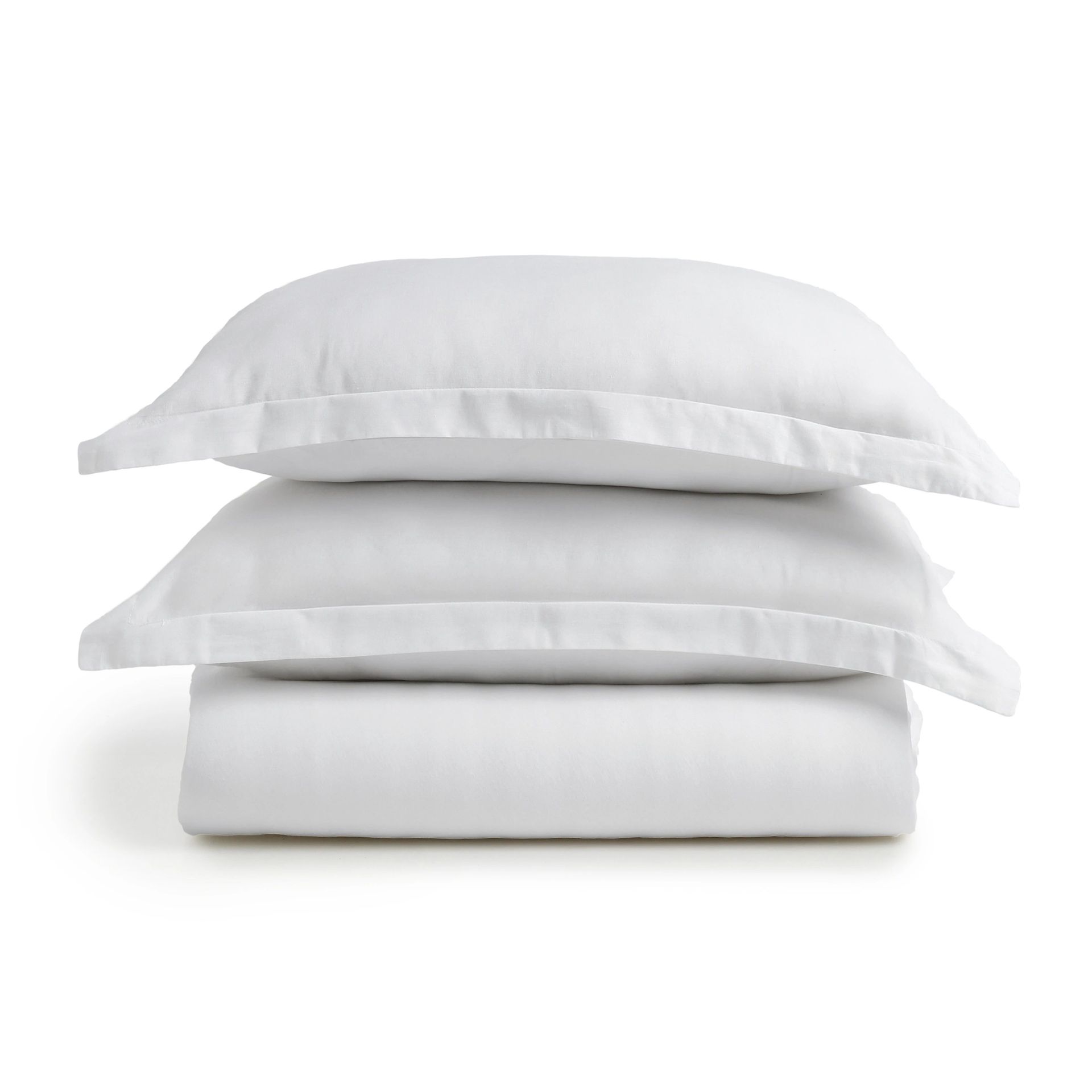Solid Dyed 144 TC 100% Cotton White Queen Fitted Sheet Set | Paleto