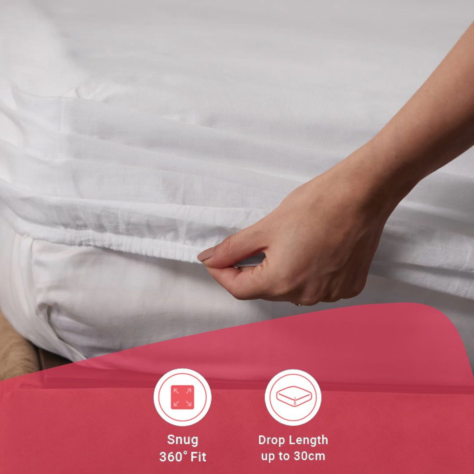 Solid Dyed 144 TC 100% Cotton White Queen Fitted Sheet Set | Paleto