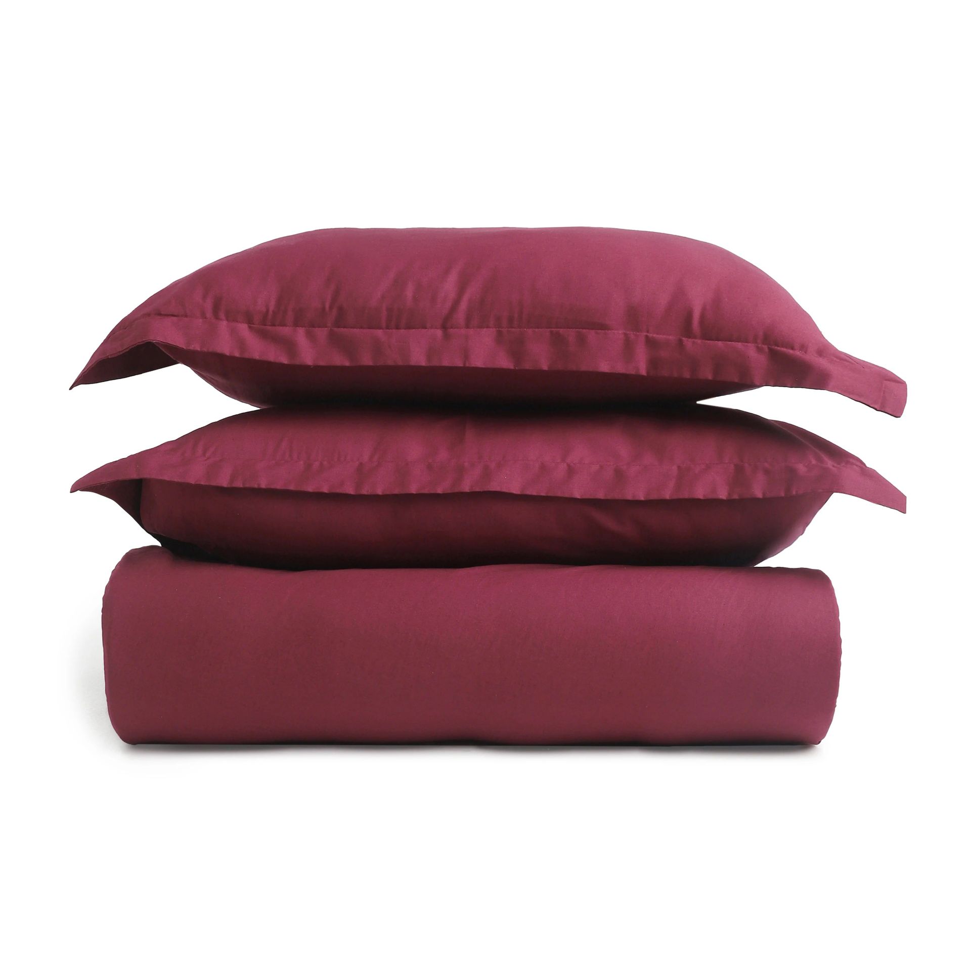 Solid Dyed 144 TC 100% Cotton Windsor Wine King Fitted Sheet Set | Paleto