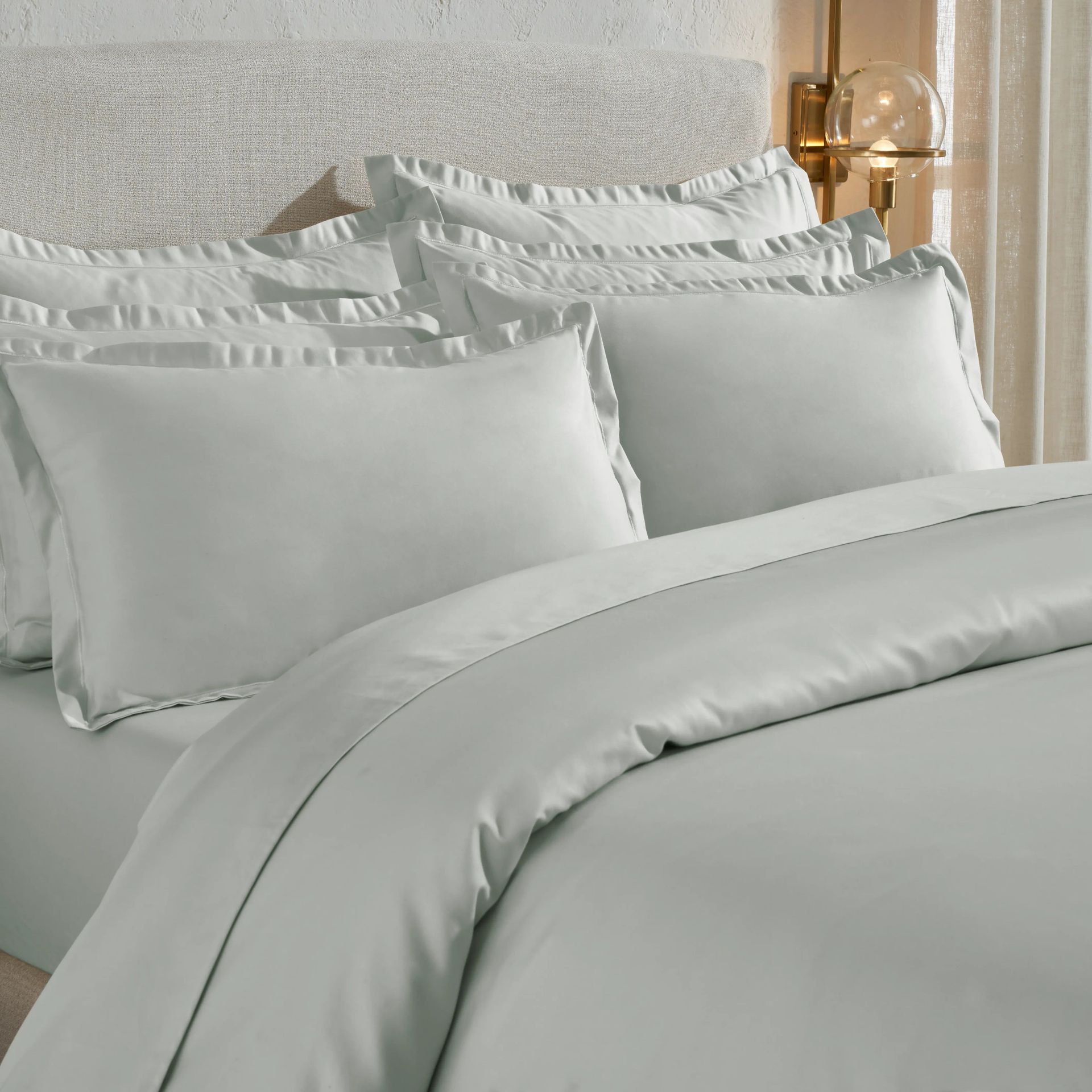 Solid Dyed 800 TC 100% Cotton Silver Super King Bedsheet Set | Pelushe