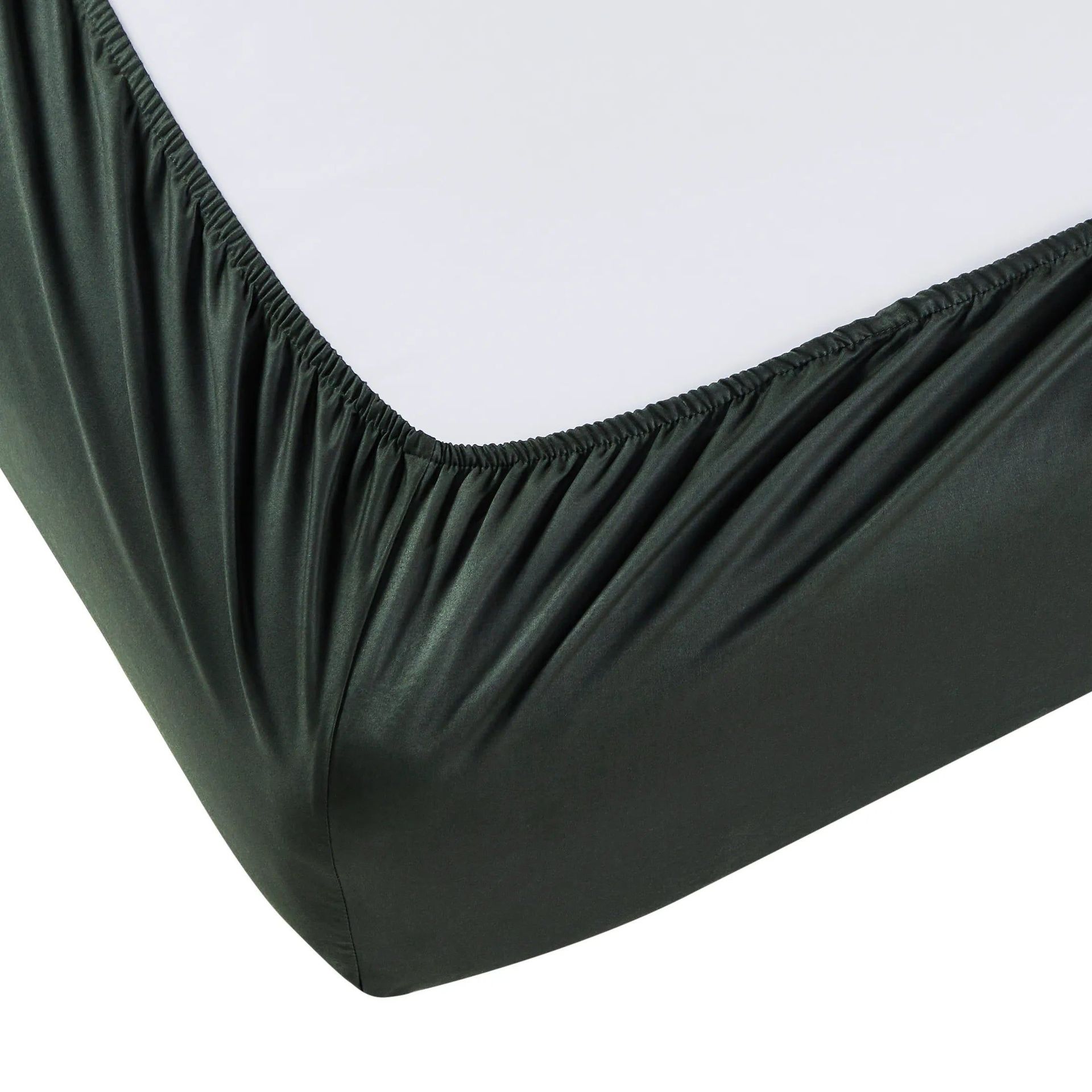 Solid Dyed 800 TC 100% Cotton Dark Grey King Fitted Sheet Set | Pelushe