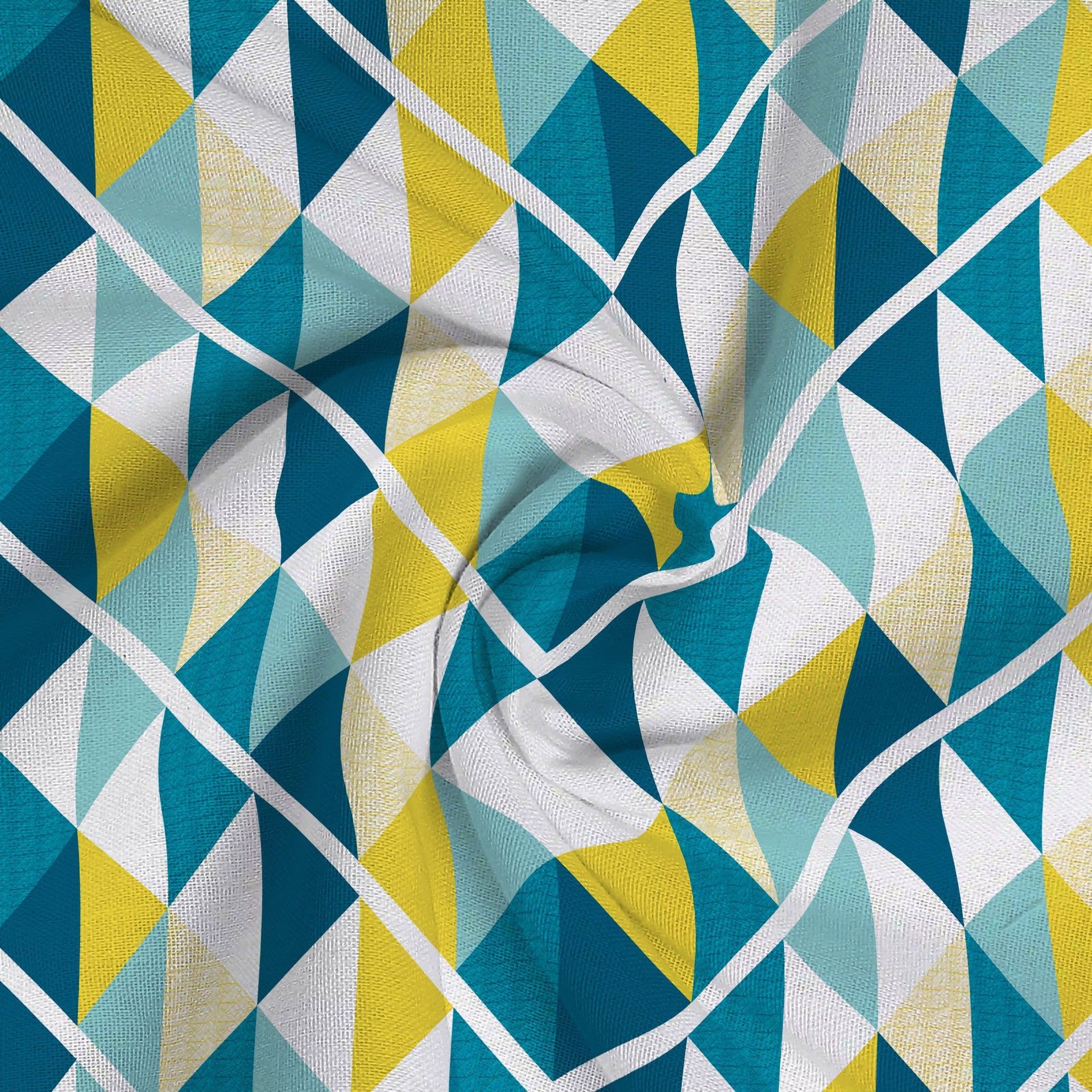 Geometric 144 TC 100% Cotton Tasello Teal King Bedsheet Set | Pure Nest
