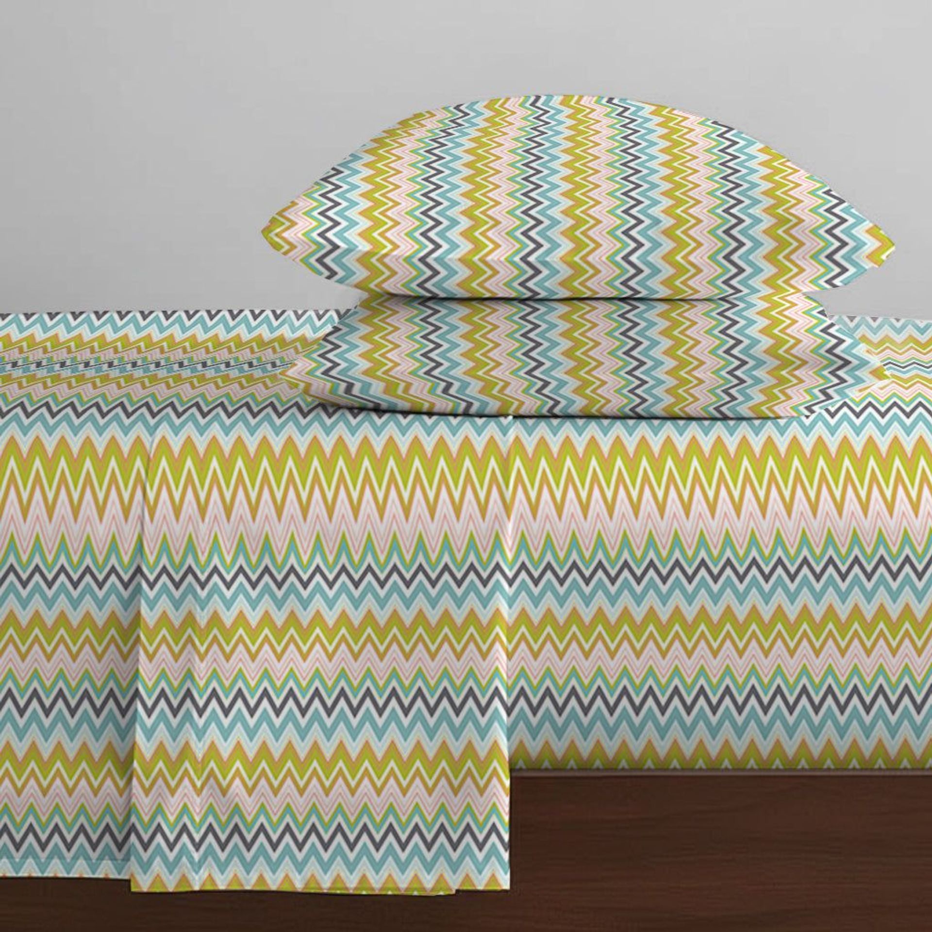 Geometric 144 TC 100% Cotton Orange King Bedsheet Set | Pure Nest
