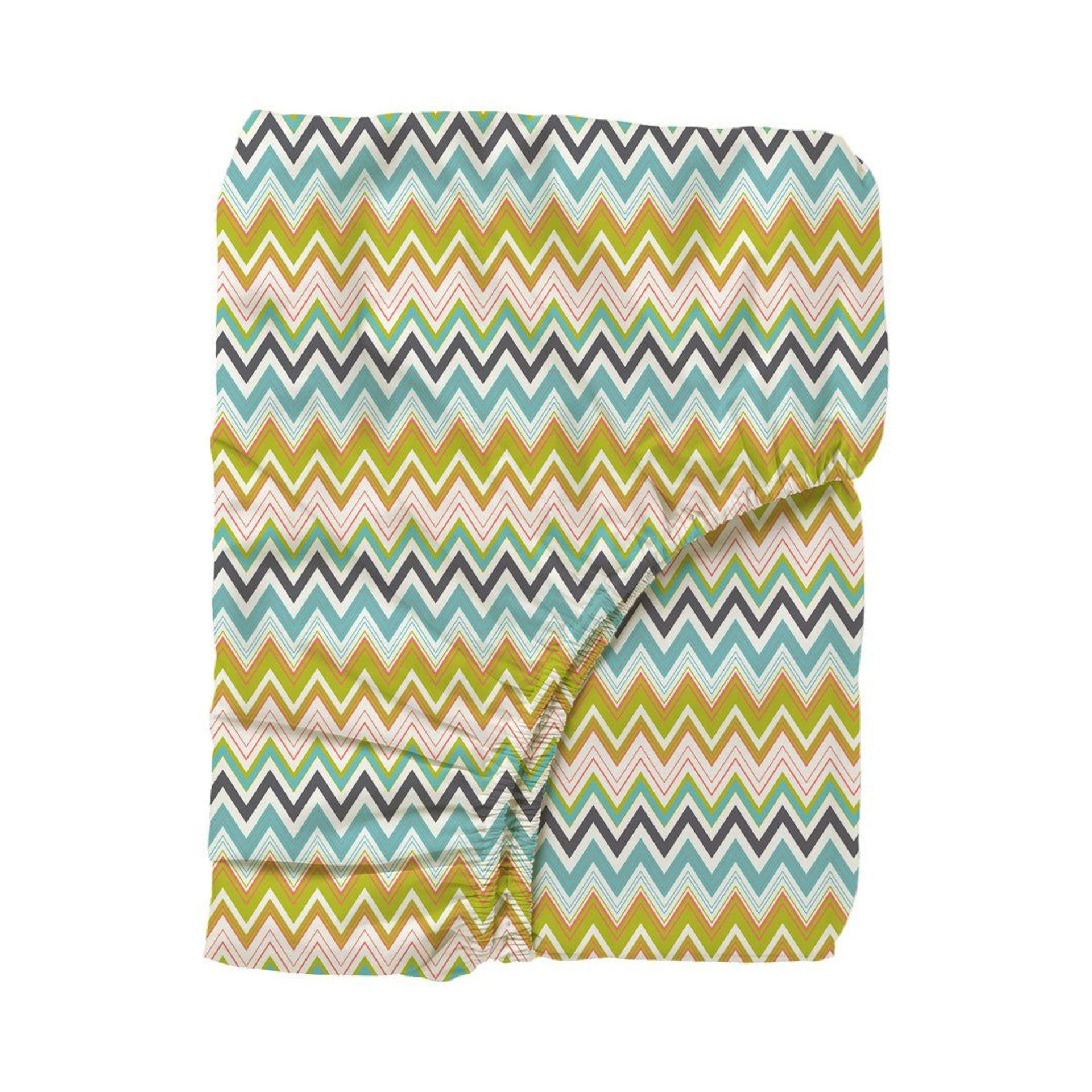 Geometric 144 TC 100% Cotton Orange Queen Fitted Sheet Set | Pure Nest