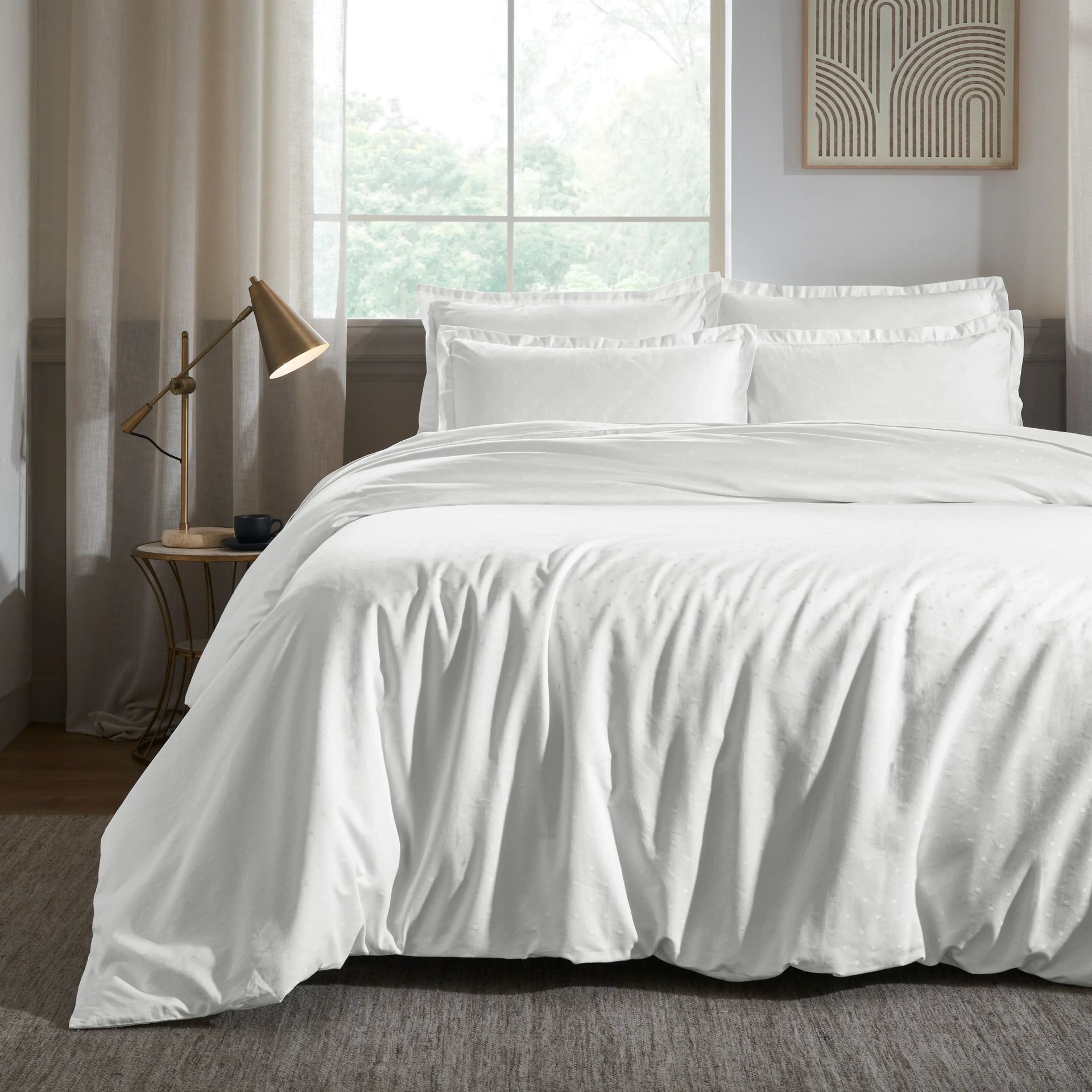 Solid Dyed 1000 TC 100% Cotton White King Fitted Sheet Set | Ricaso
