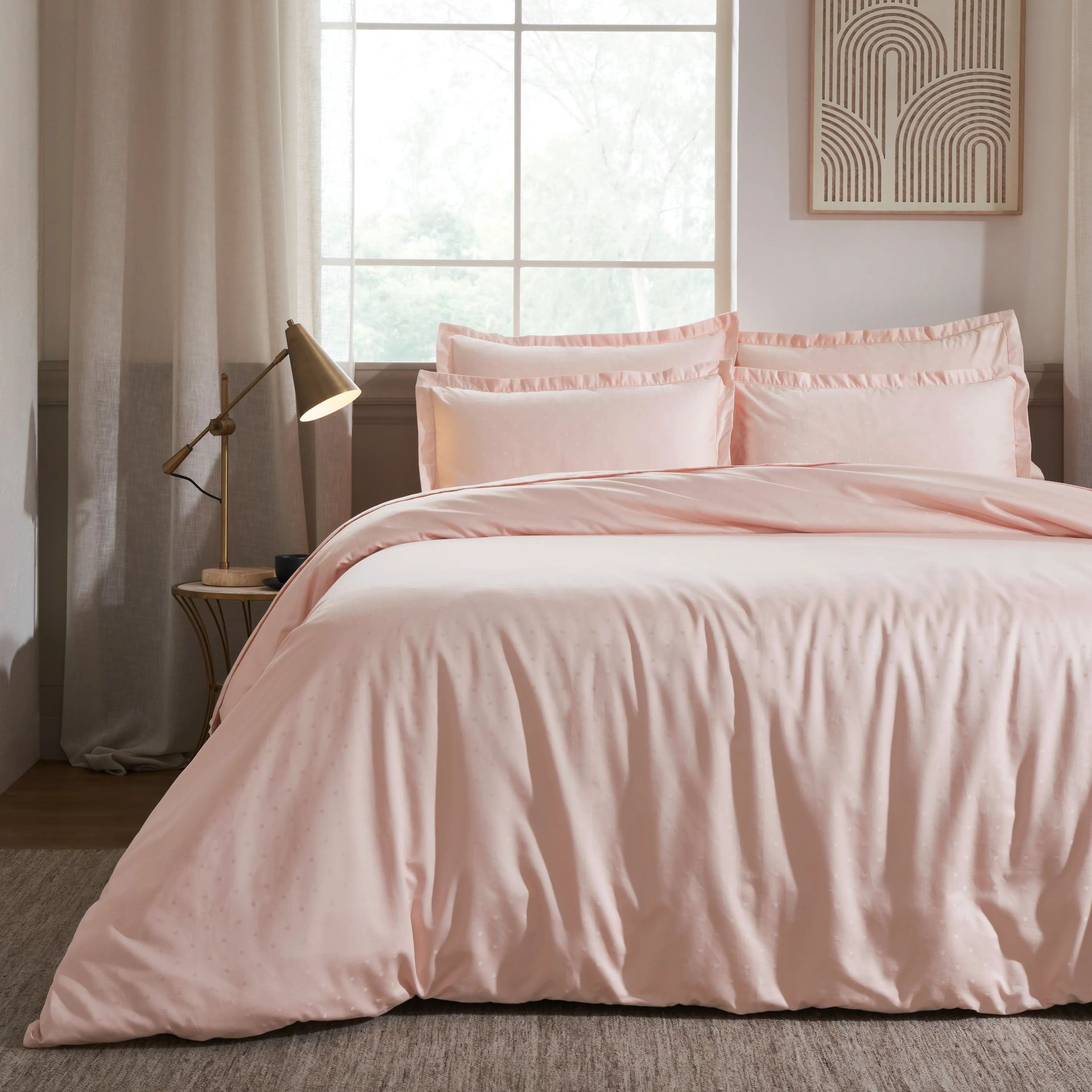 Solid Dyed 1000 TC 100% Cotton Veiled Rose King Fitted Sheet Set | Ricaso