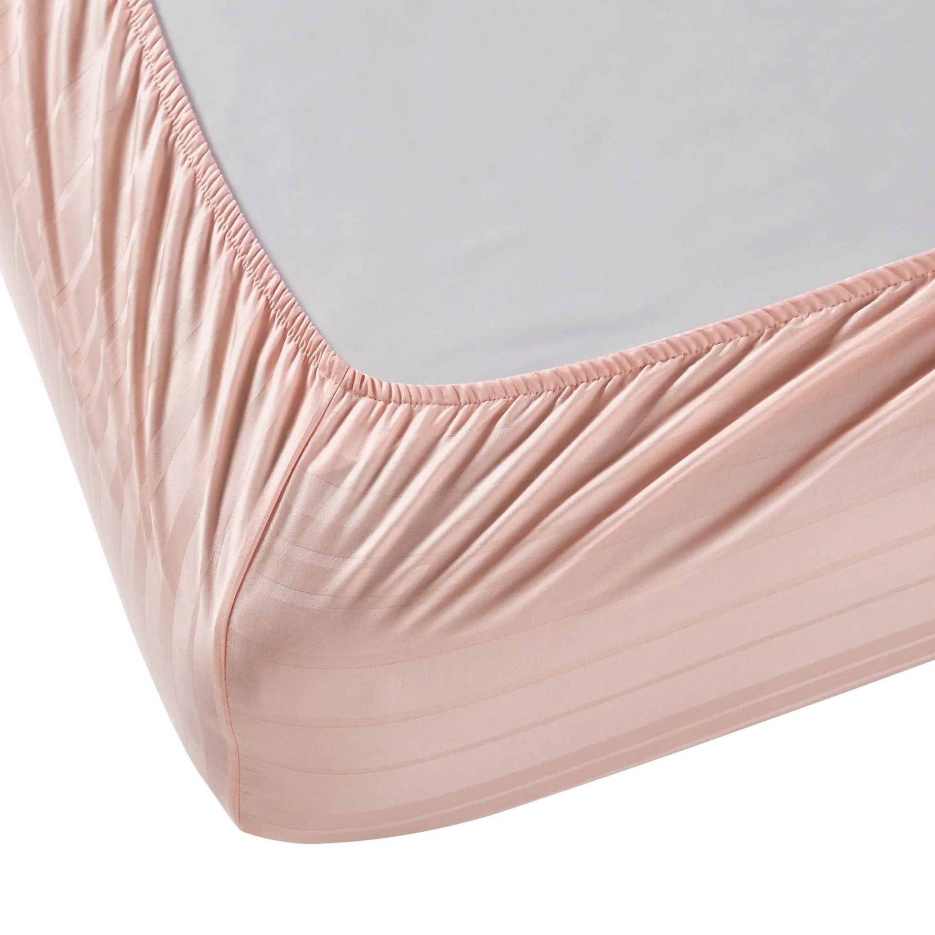 Solid Dyed 400 TC 100% Cotton Veiled Rose King Fitted Sheet Set | Seraya